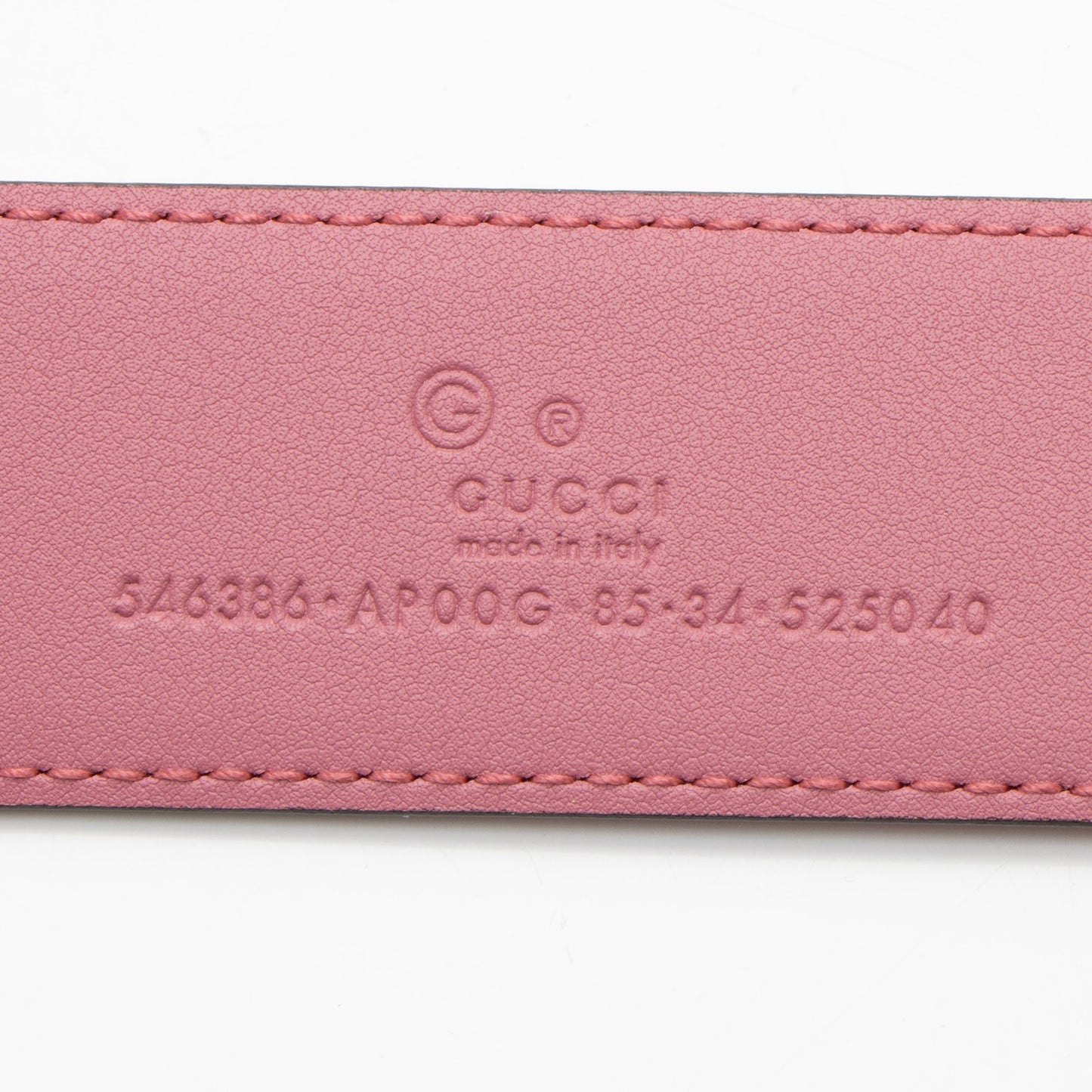 Gucci Interlocking G Belt - Size Leather Pink Accessory