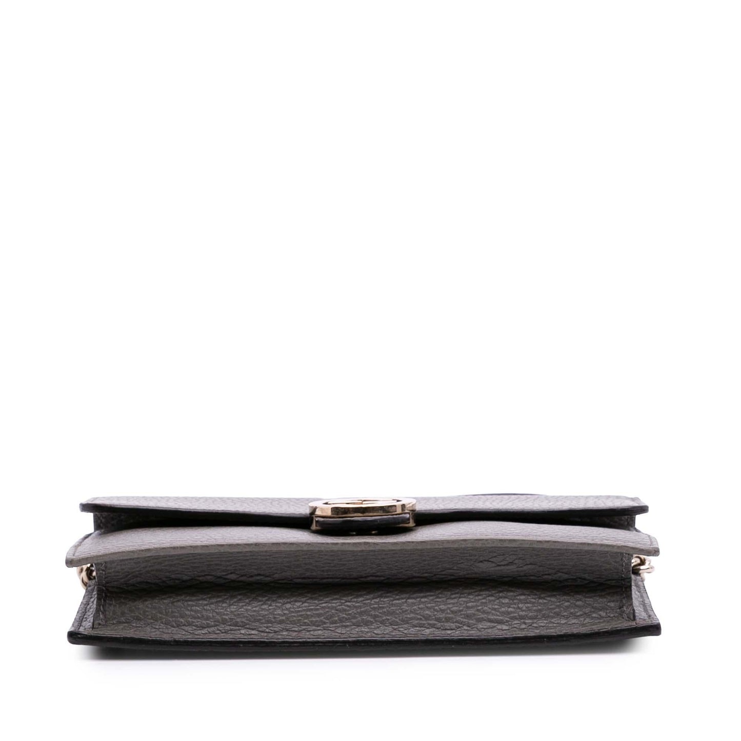 Gucci Interlocking G Dollar Wallet on Leather Calf Grey Chain Crossbody Bag Chain 8