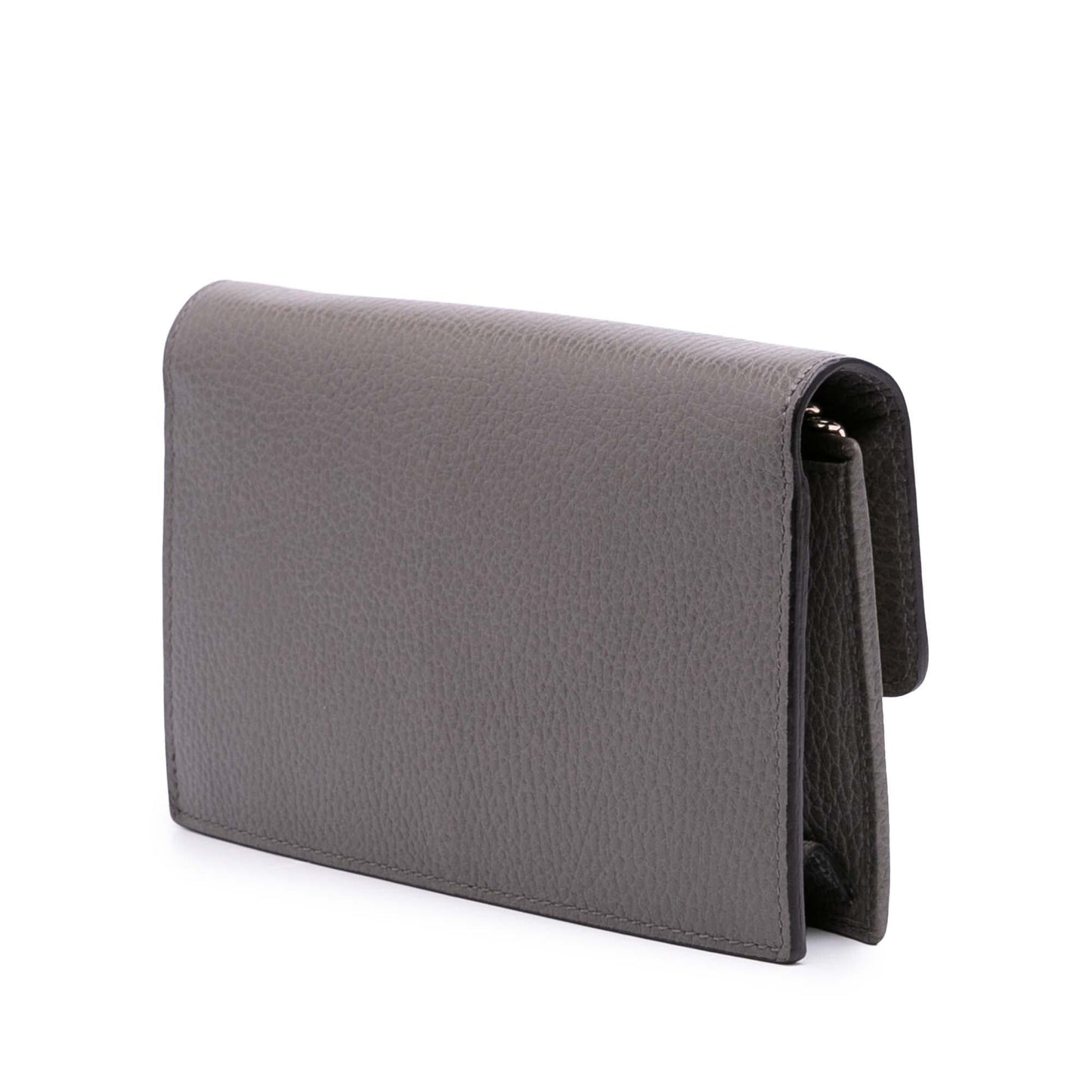 Gucci Interlocking G Dollar Wallet on Leather Calf Grey Chain Crossbody Bag Chain 8