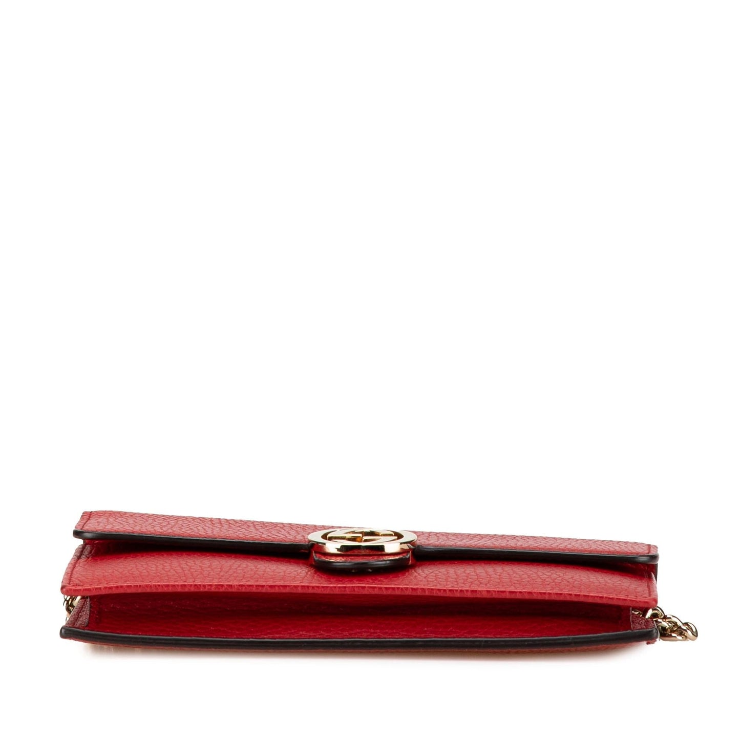 Gucci Interlocking G Dollar Wallet on Leather Calf Red Chain Crossbody Bag Chain 10