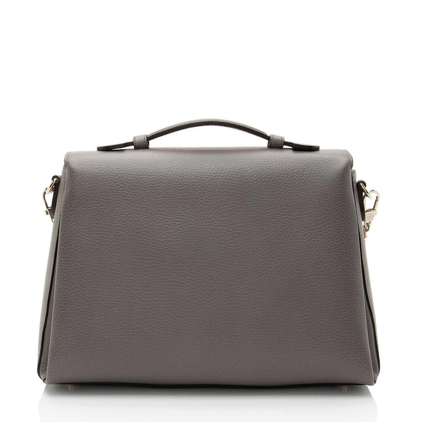 Gucci Interlocking G Leather Grey Medium Top Handle Satchel Bag