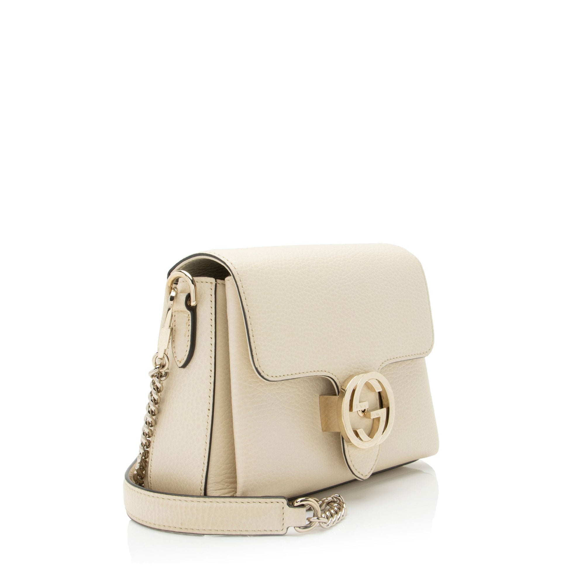 Gucci Interlocking G SHF-whyp8a Leather Calfskin Beige Small Crossbody Bag