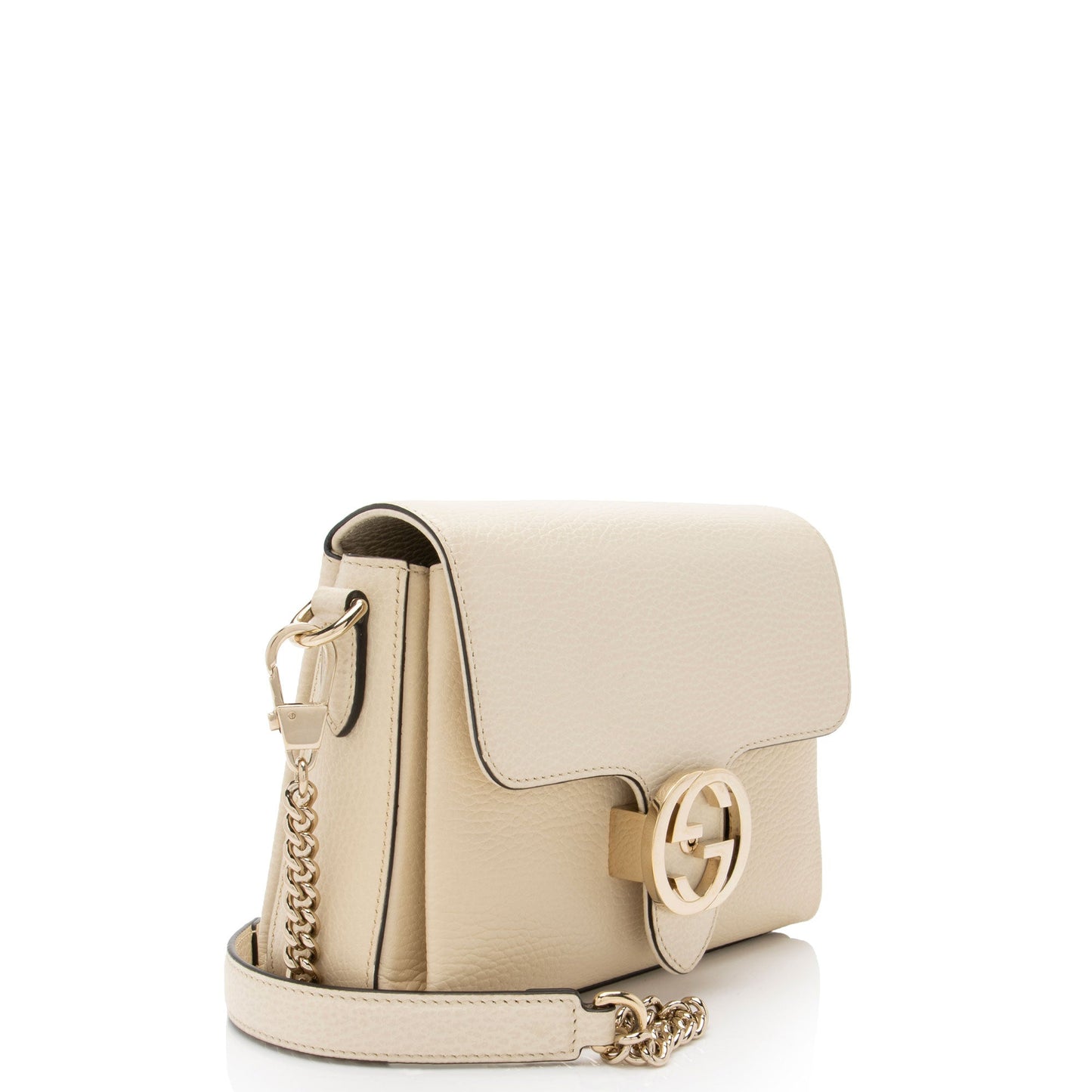 Gucci Interlocking G Leather Calfskin Beige Small Crossbody Bag