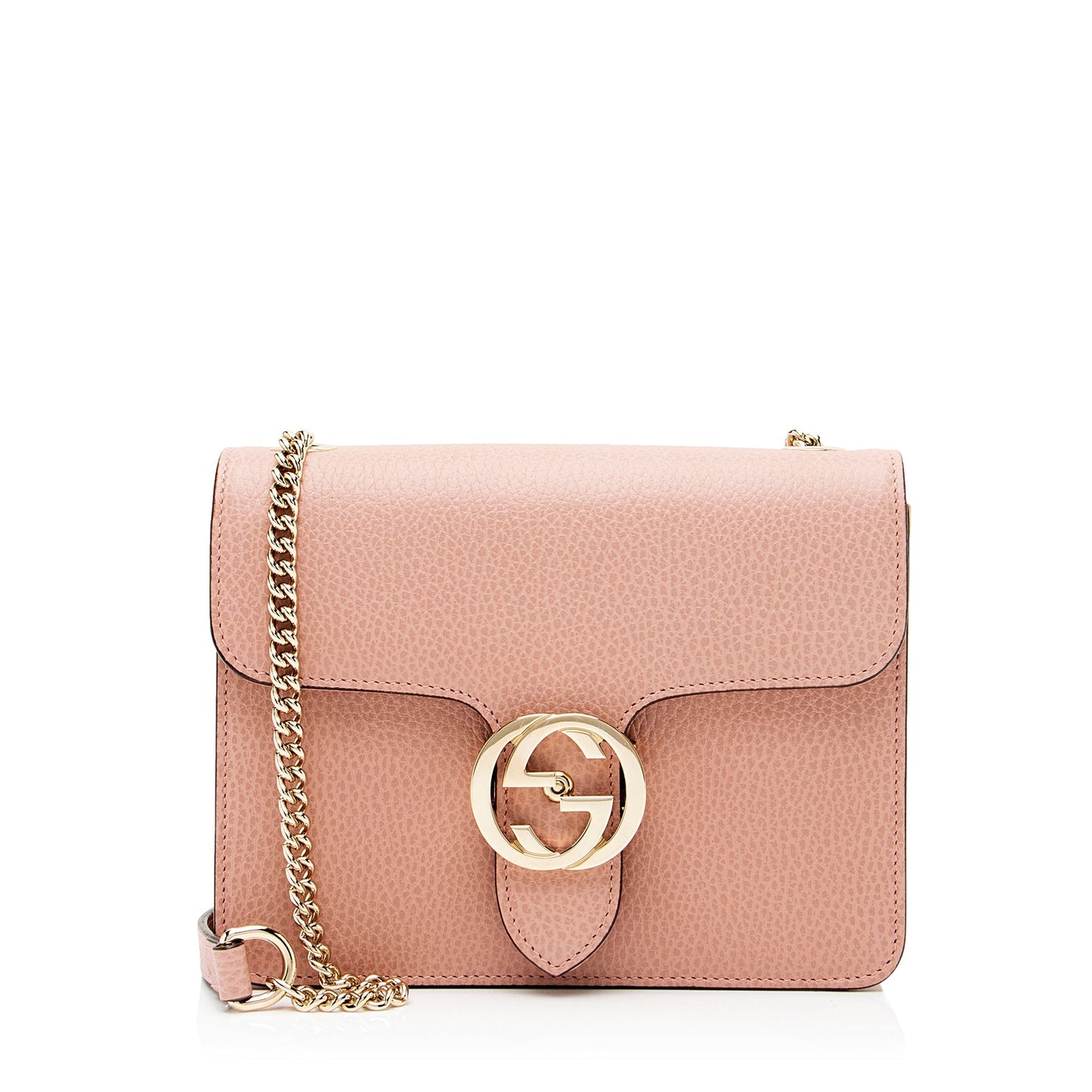 Gucci Interlocking G SHF Leather Pink Small Crossbody Bag