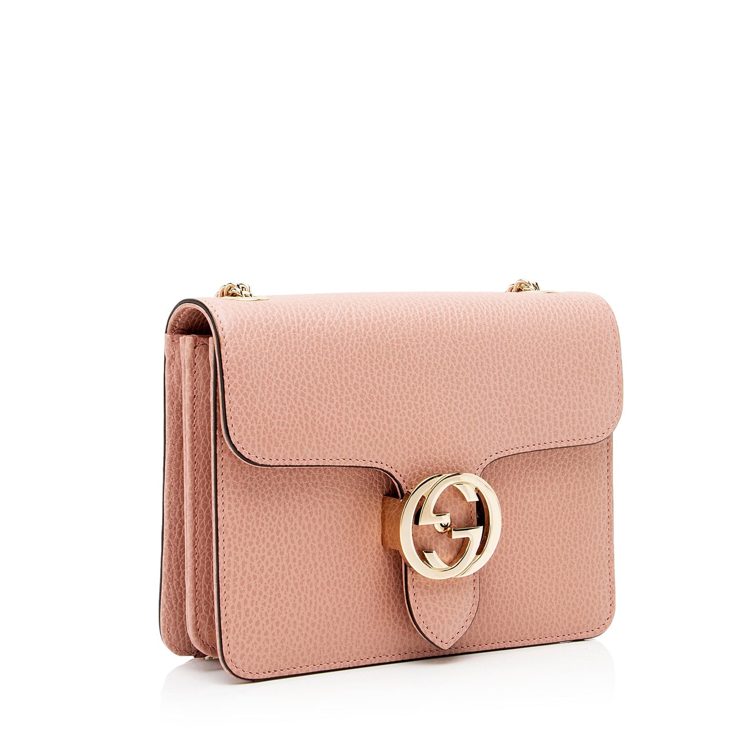 Gucci Interlocking G SHF Leather Pink Small Crossbody Bag
