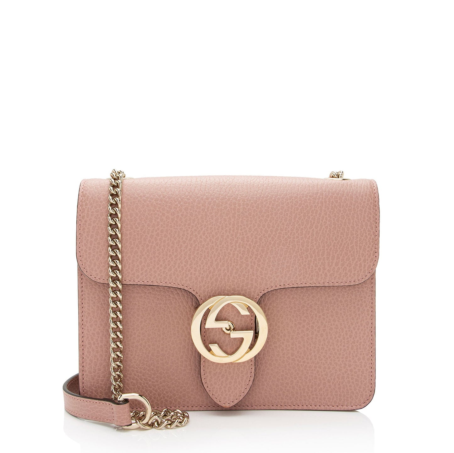 Gucci Interlocking G SHF-6sbkNl Leather Pink Small Crossbody Bag