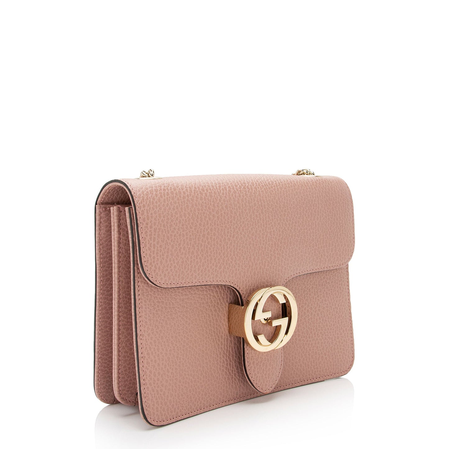 Gucci Interlocking G SHF-6sbkNl Leather Pink Small Crossbody Bag
