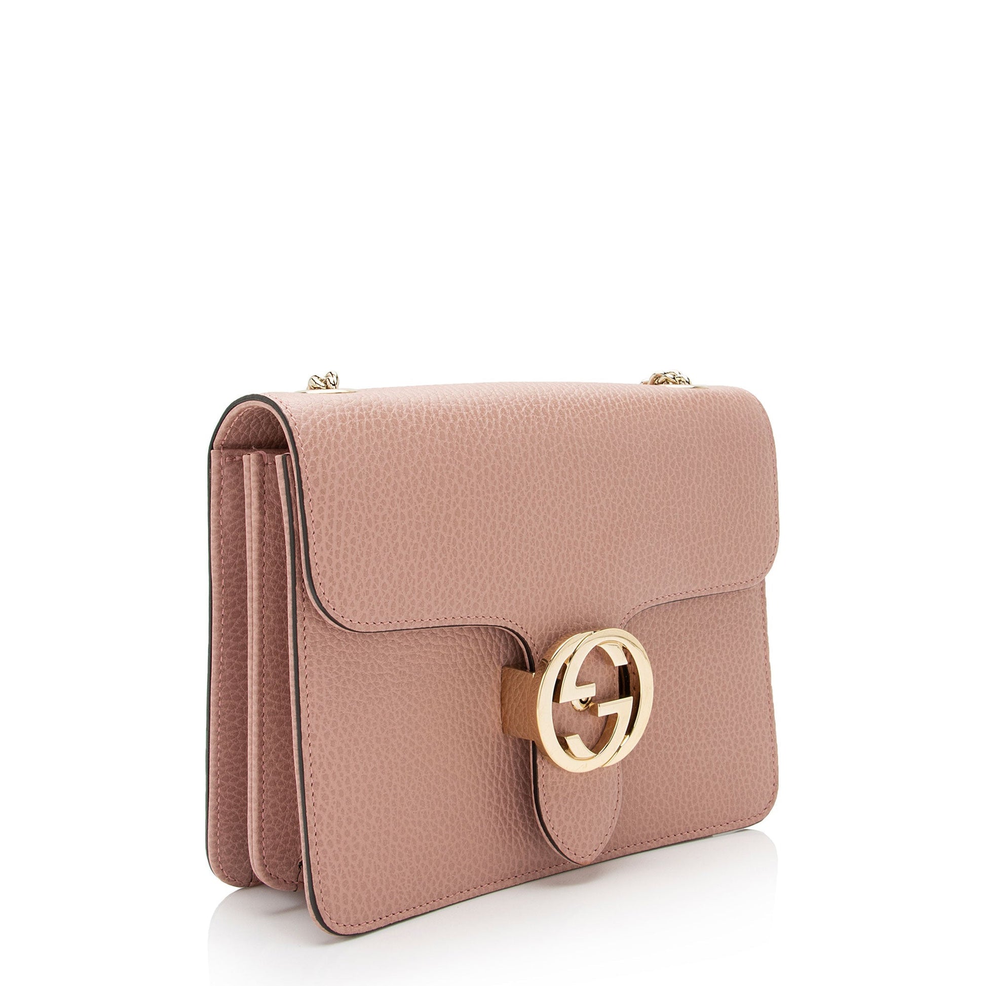 Gucci Interlocking G SHF-6sbkNl Leather Pink Small Crossbody Bag