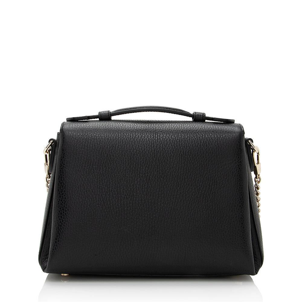 Gucci Interlocking G SHF Leather Black Top Handle Shoulder Bag
