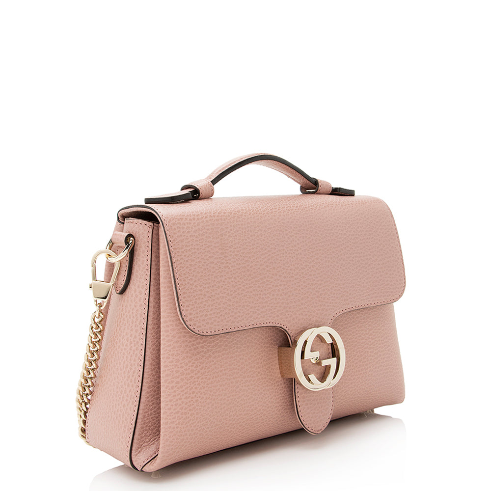 Gucci Interlocking G SHF Leather Pink Small Top Handle Shoulder Bag