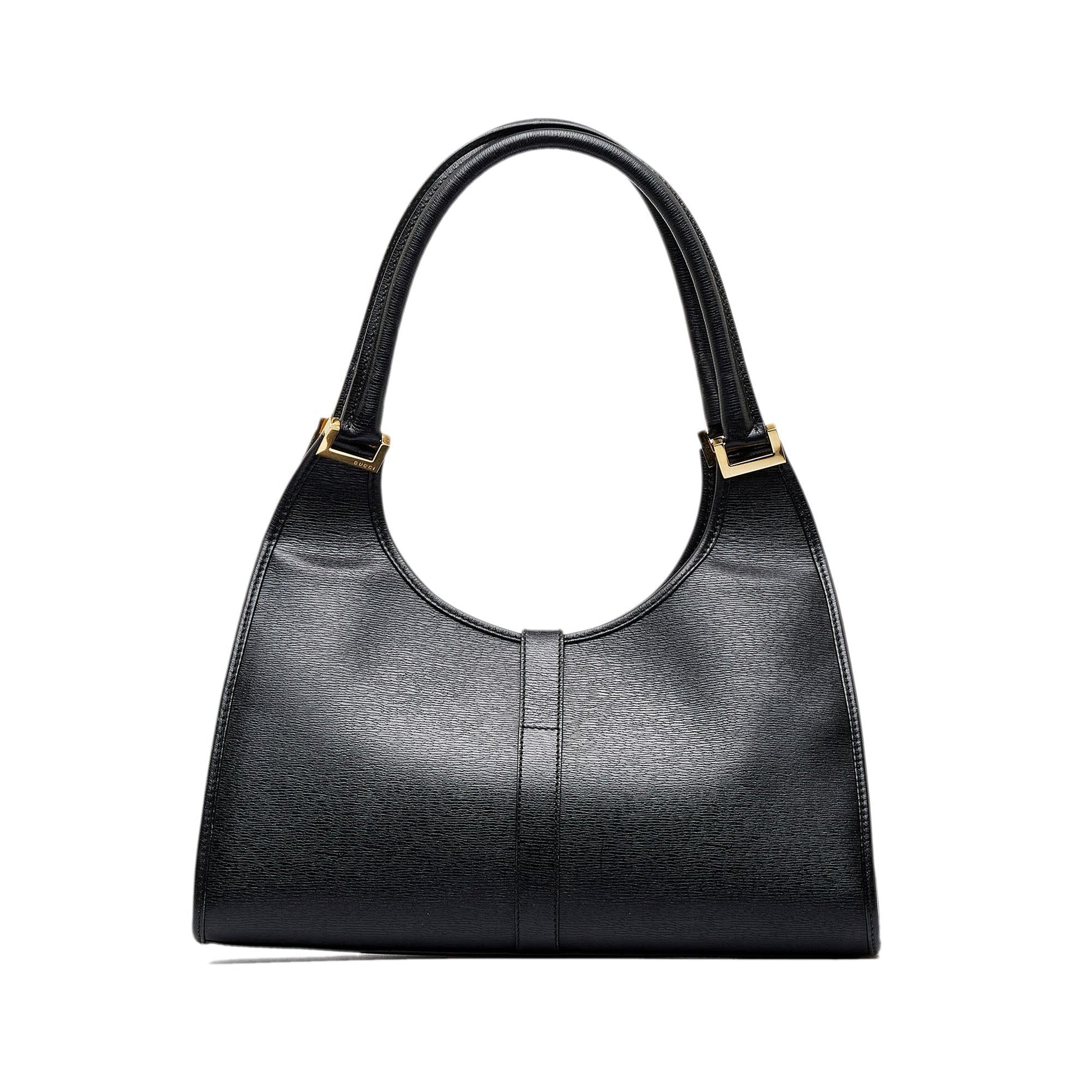 Gucci Jackie Bardot SHG-KlHlGu Leather Calf Black Shoulder Bag