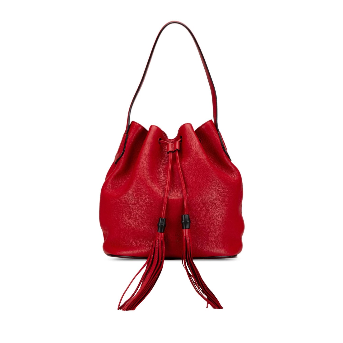 Gucci Lady Tassel SHG-uZdZdK Leather Calf Red Bucket Shoulder Bag