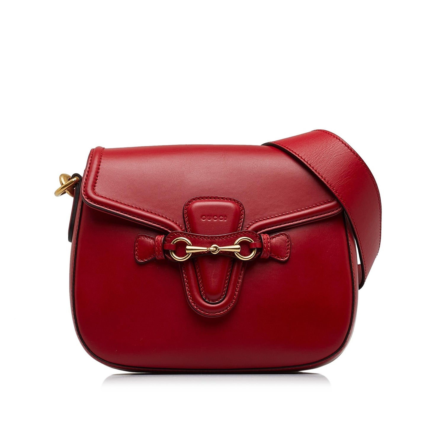 Gucci Lady Web SHG-xDZCTS Leather Calf Red Crossbody Bag