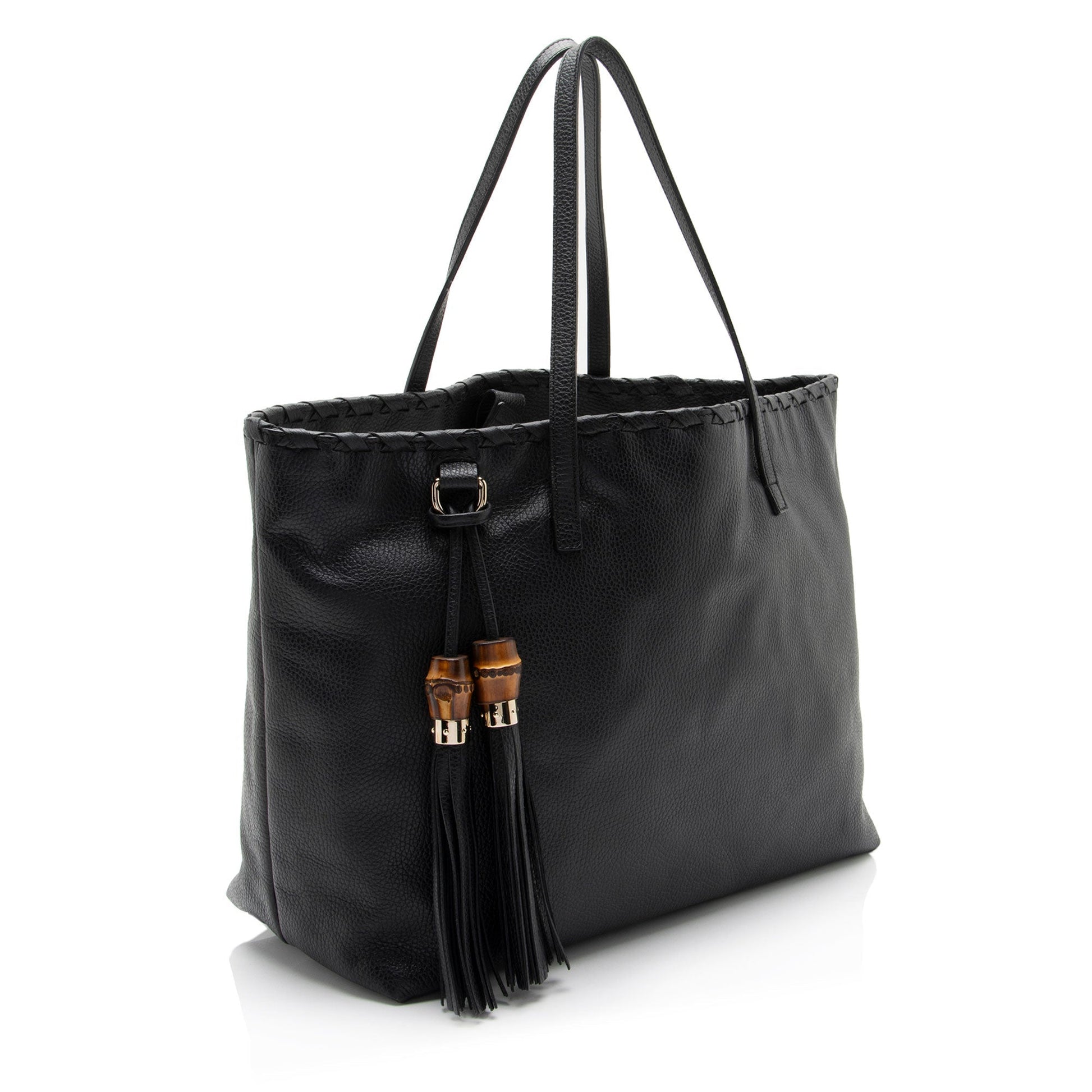 Gucci Tassel SHF-Z7HCLB Leather Black Large Tote Bag