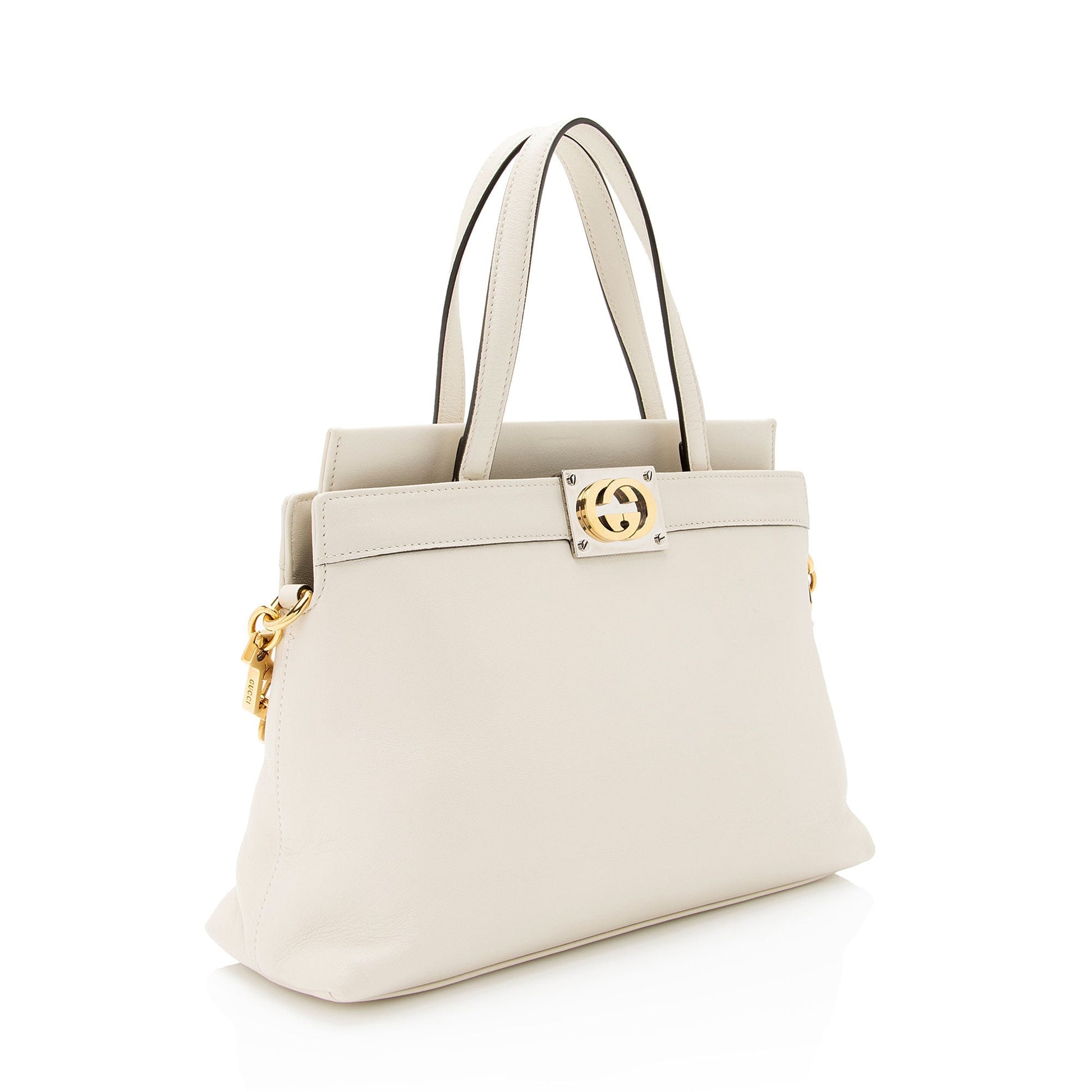 Gucci Interlocking G SHF-sjQV4q Calf Calfskin White Top Handle Tote Bag