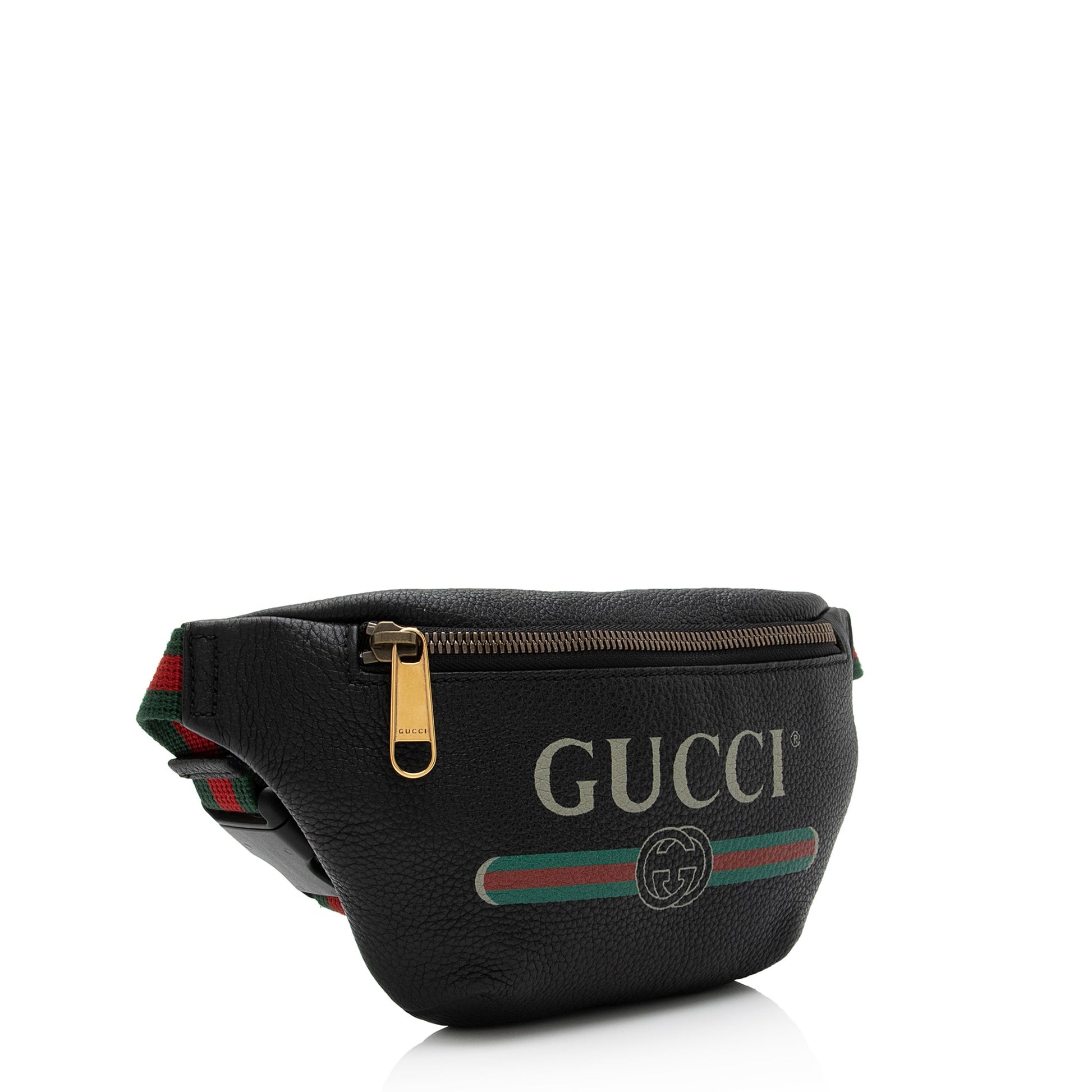 Gucci Belt SHF-9zS2VO Leather Nylon Black Logo Accessory