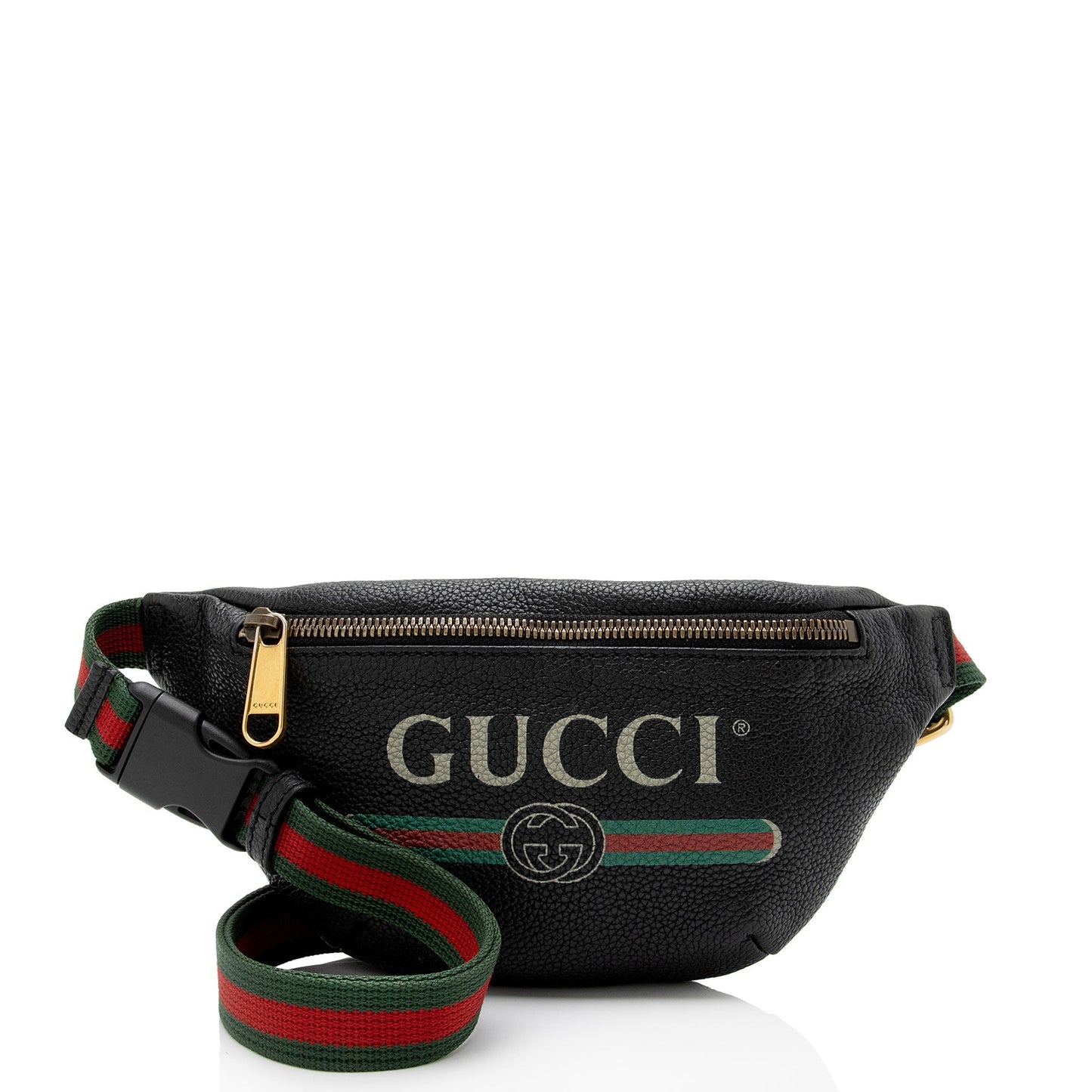 Gucci Belt SHF-NyrC5V Leather Nylon Black Logo Accessory