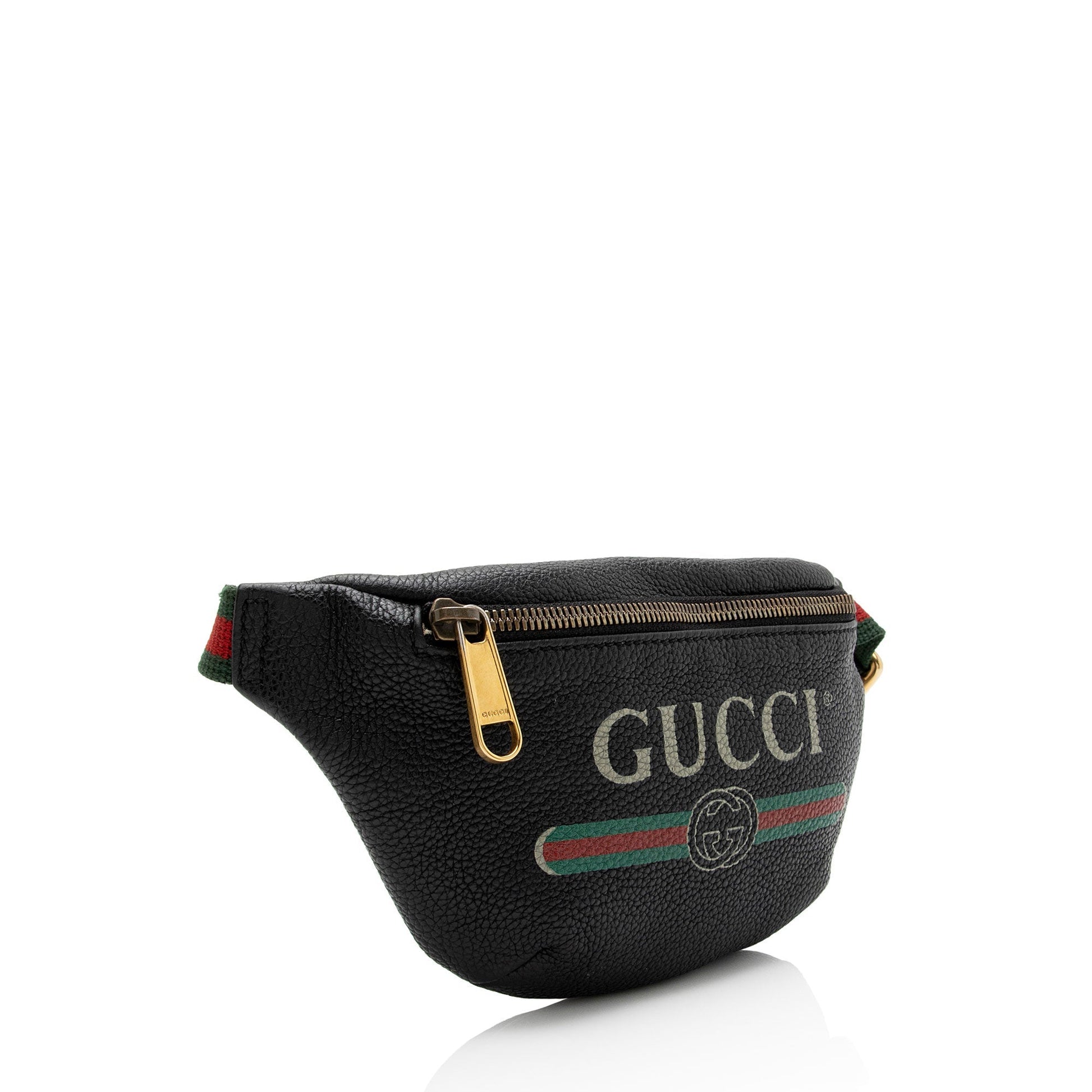 Gucci Belt SHF-NyrC5V Leather Nylon Black Logo Accessory