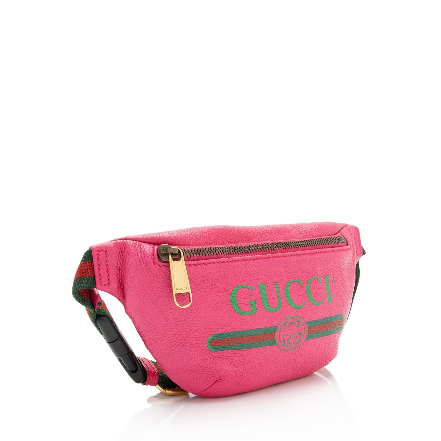 Gucci Belt SHF-tb0kKj Leather Nylon Pink Logo Accessory