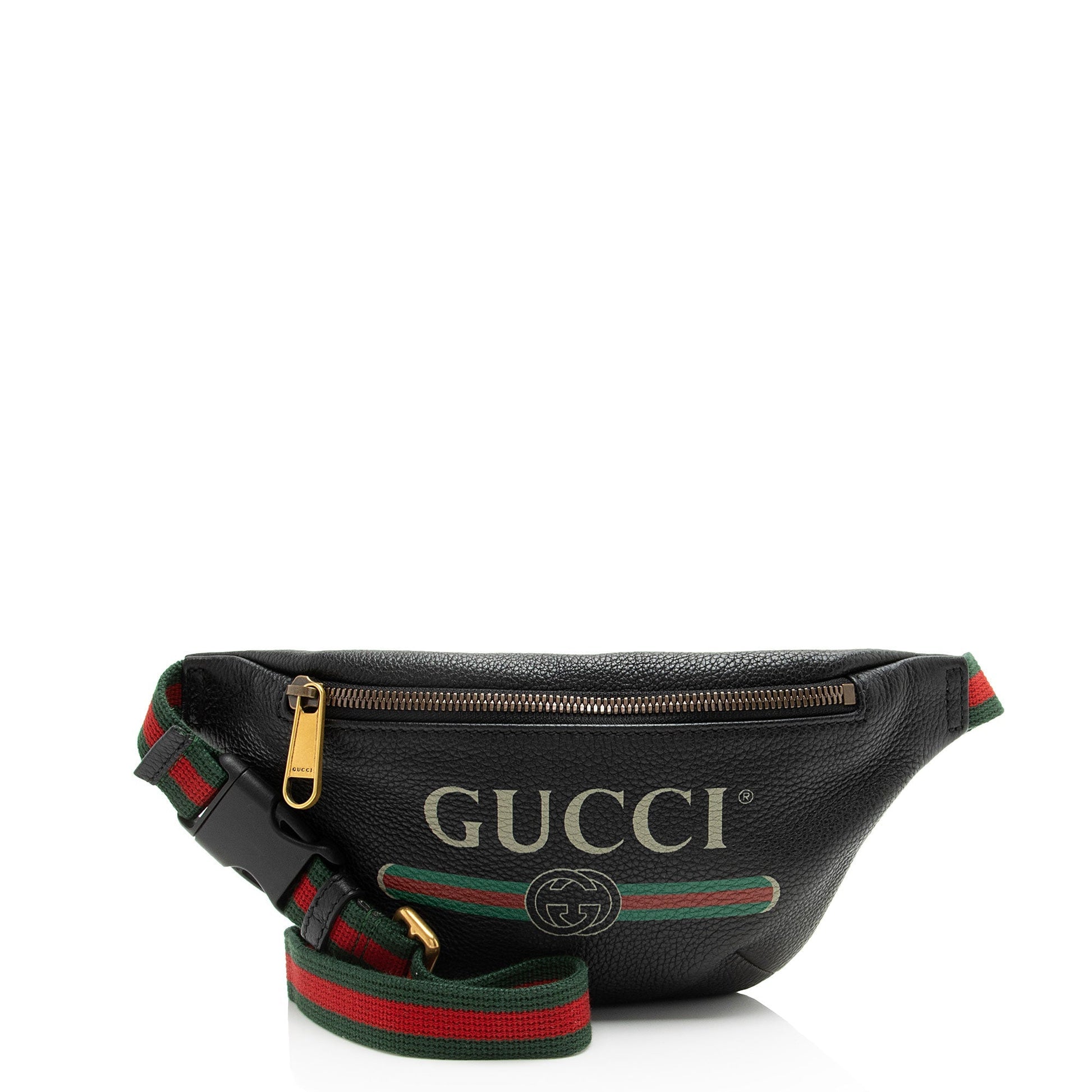 Gucci Belt - FINAL SHF-884OAb Leather Nylon Black Logo Accessory