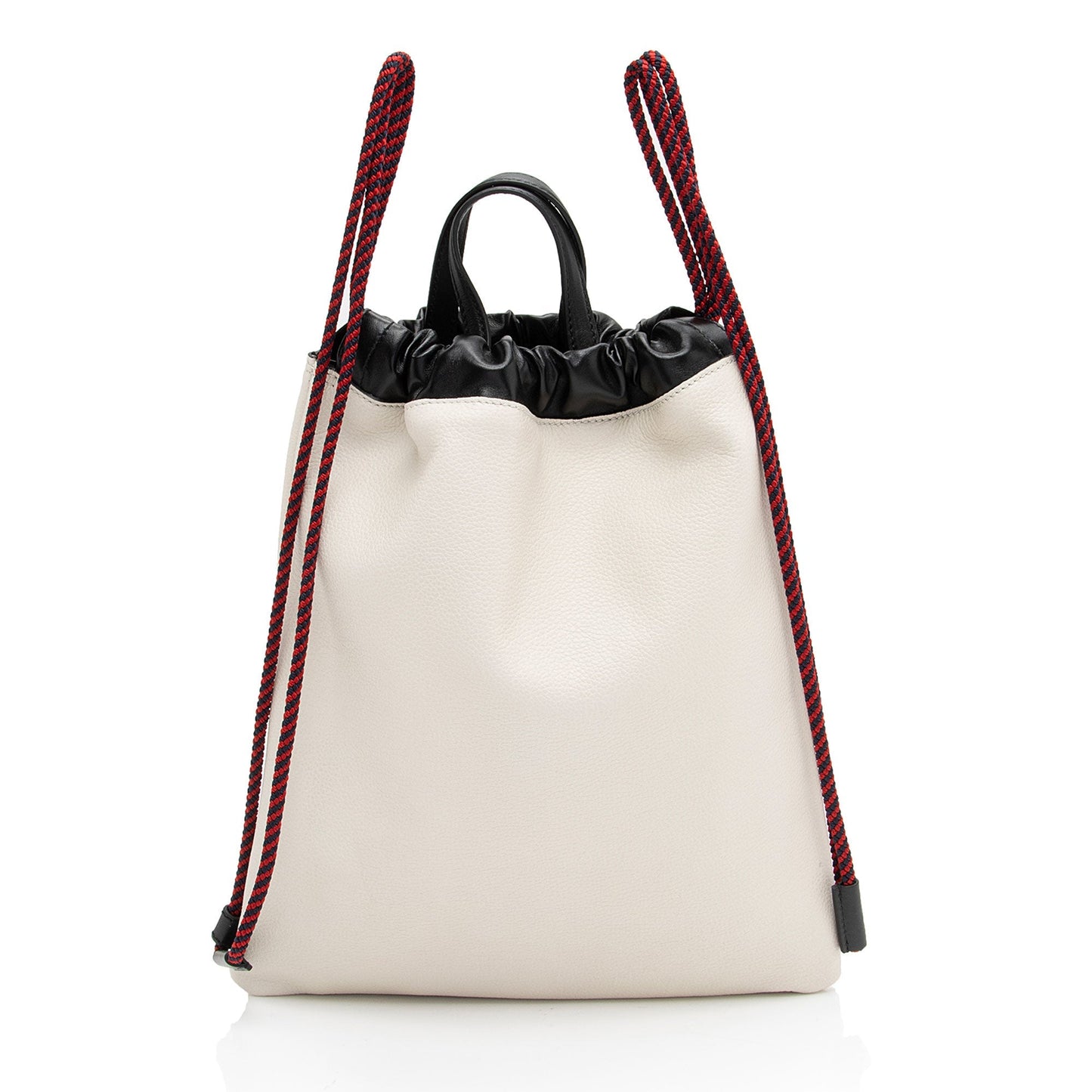 Gucci Drawstring Backpack SHF-8PDv2U Leather Nylon White Logo Jewelry