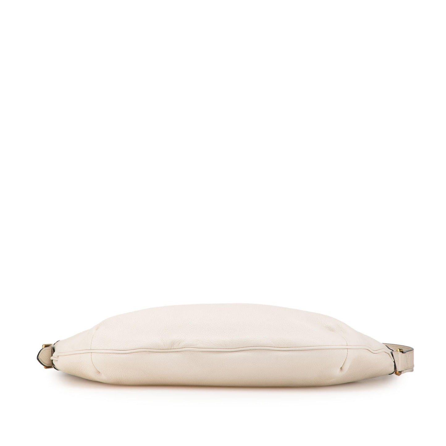 Gucci Half Moon Leather Calf White Logo Crossbody Bag