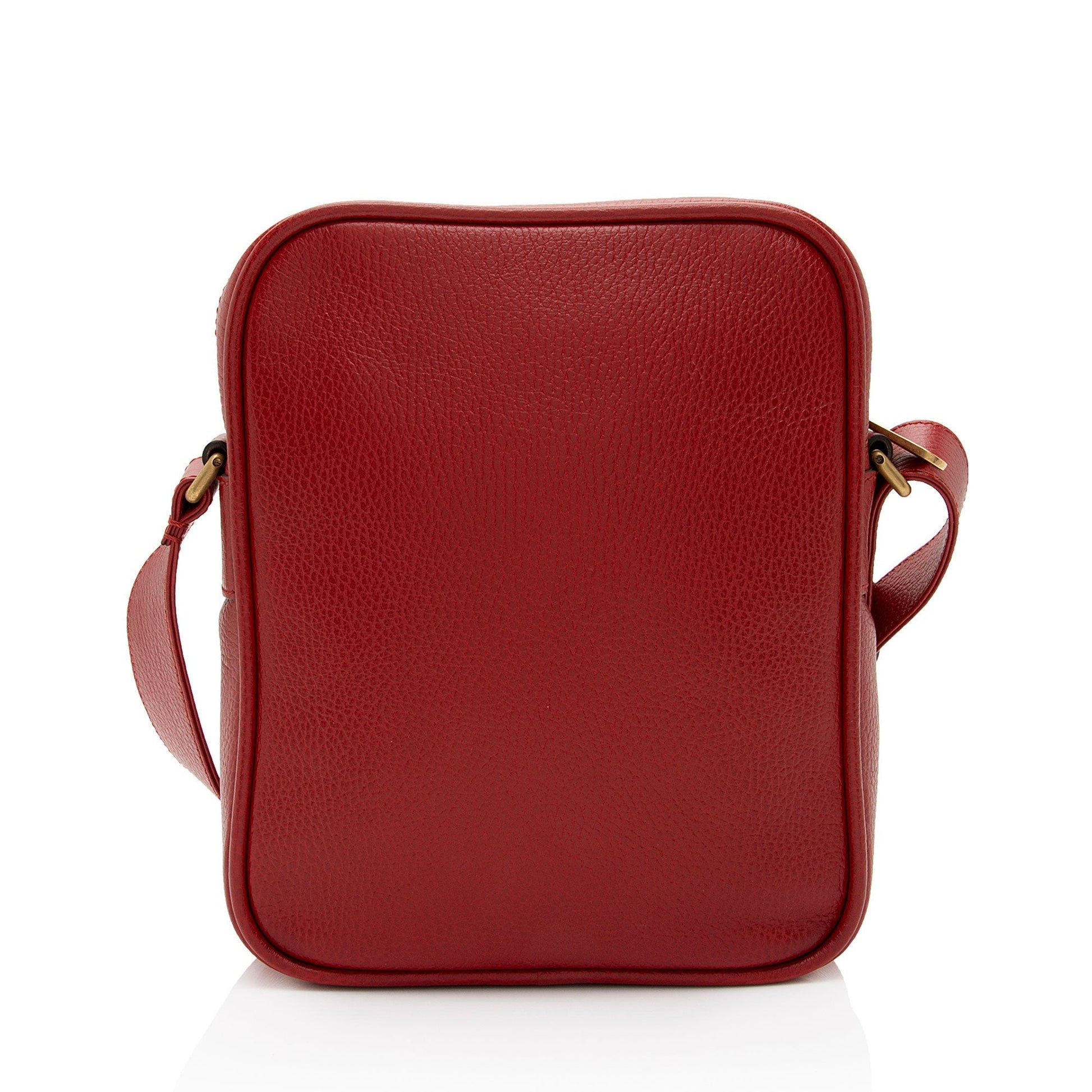 Gucci Messenger SHF-pLuM4p Leather Red Logo Shoulder Bag