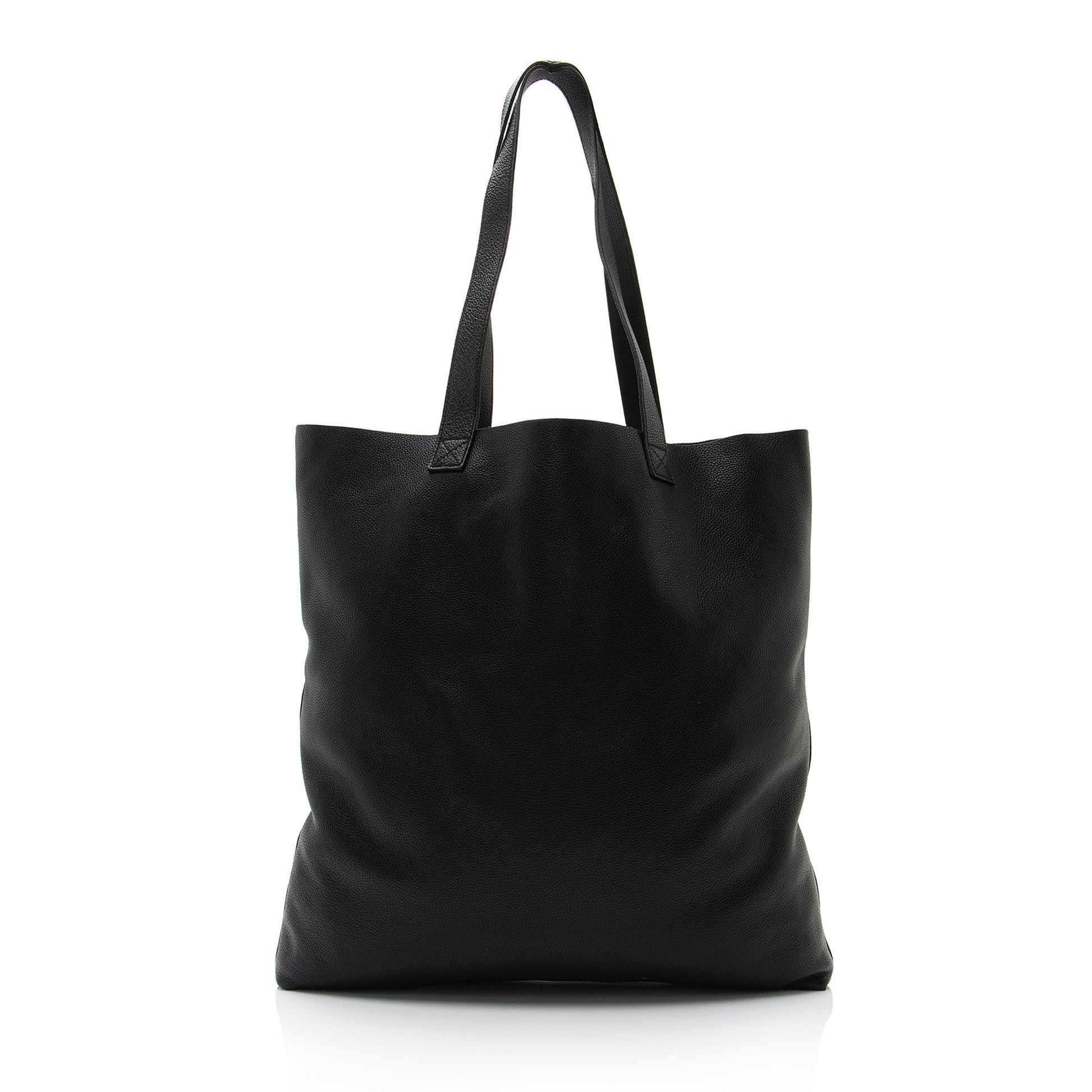 Gucci Vertical Shopping SHF-uN5 4 Leather Black Large Logo Tote Bag