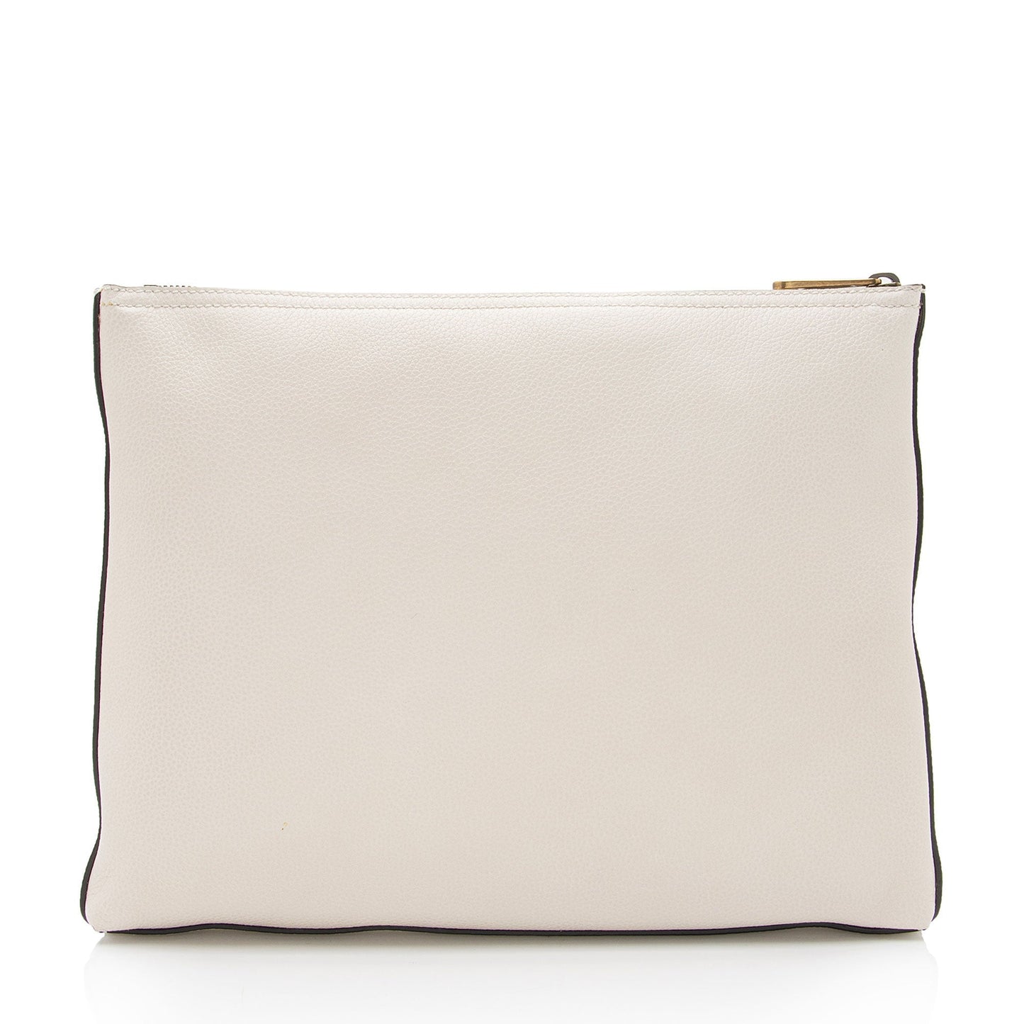 Gucci Zip Pouch SHF-voC0bh Leather White Logo Clutch Bag