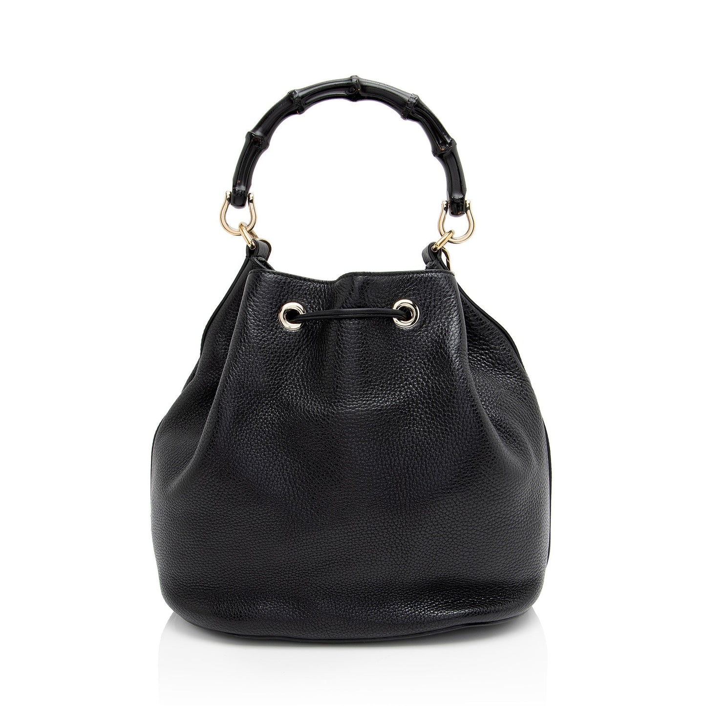 Gucci Miss Bamboo Leather Black Bucket Shoulder Bag
