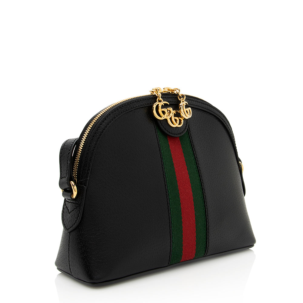 Gucci Ophidia Dome SHF Leather Nylon Black Small Crossbody Bag