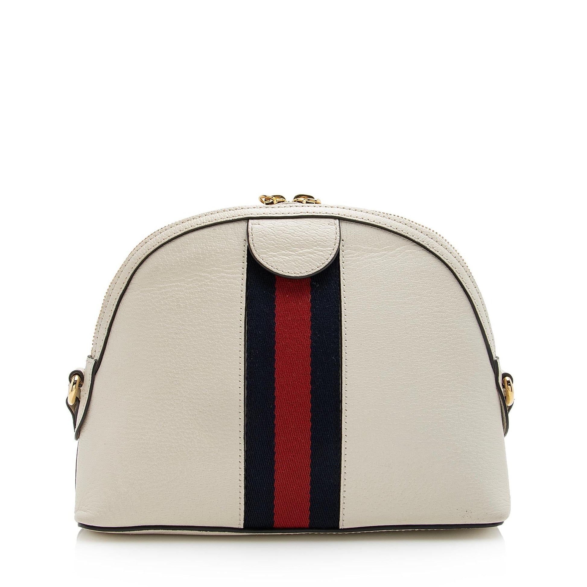 Gucci Ophidia Dome Leather Nylon White Small Crossbody Bag