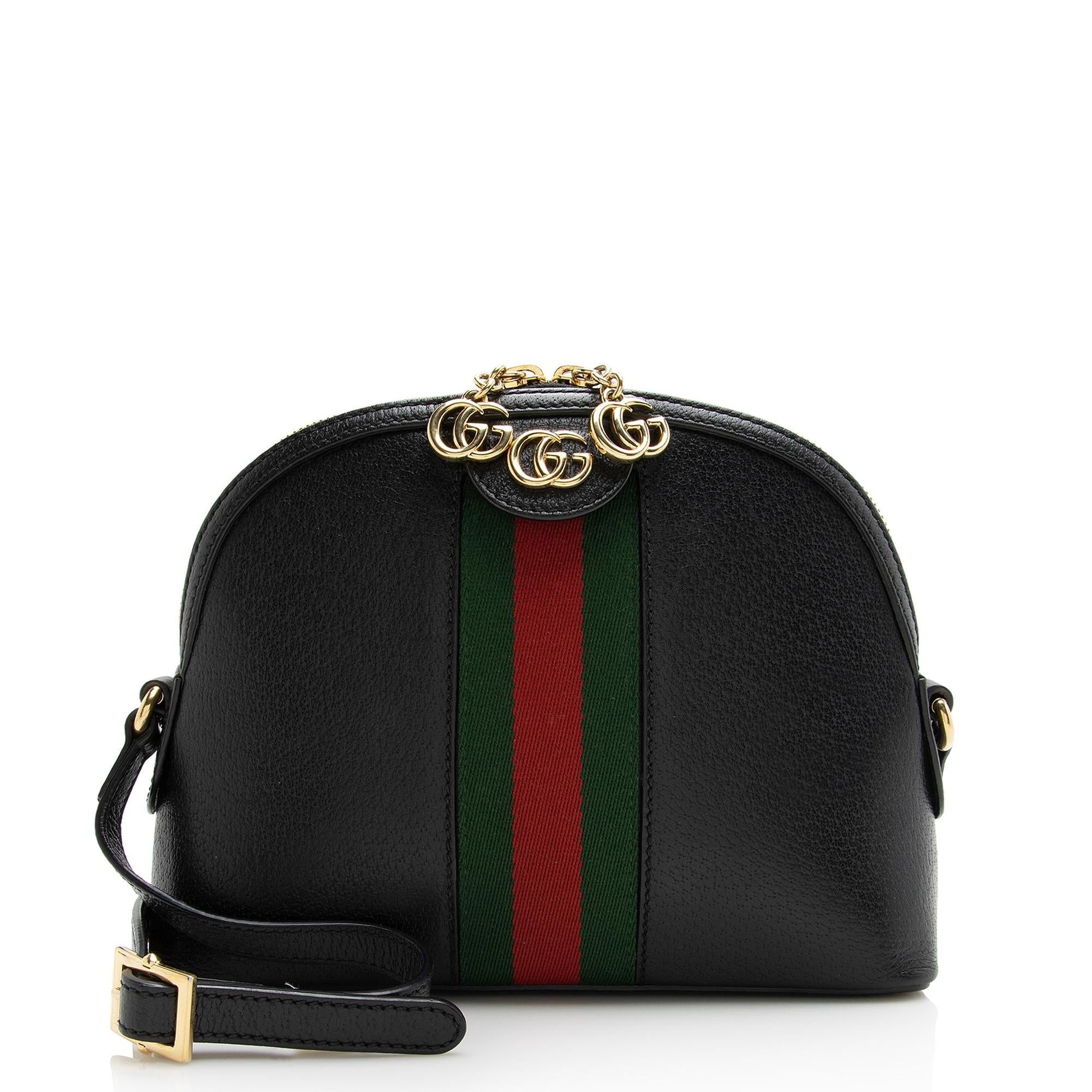 Gucci Ophidia Dome SHF Leather Nylon Black Small Crossbody Bag Bag Shf