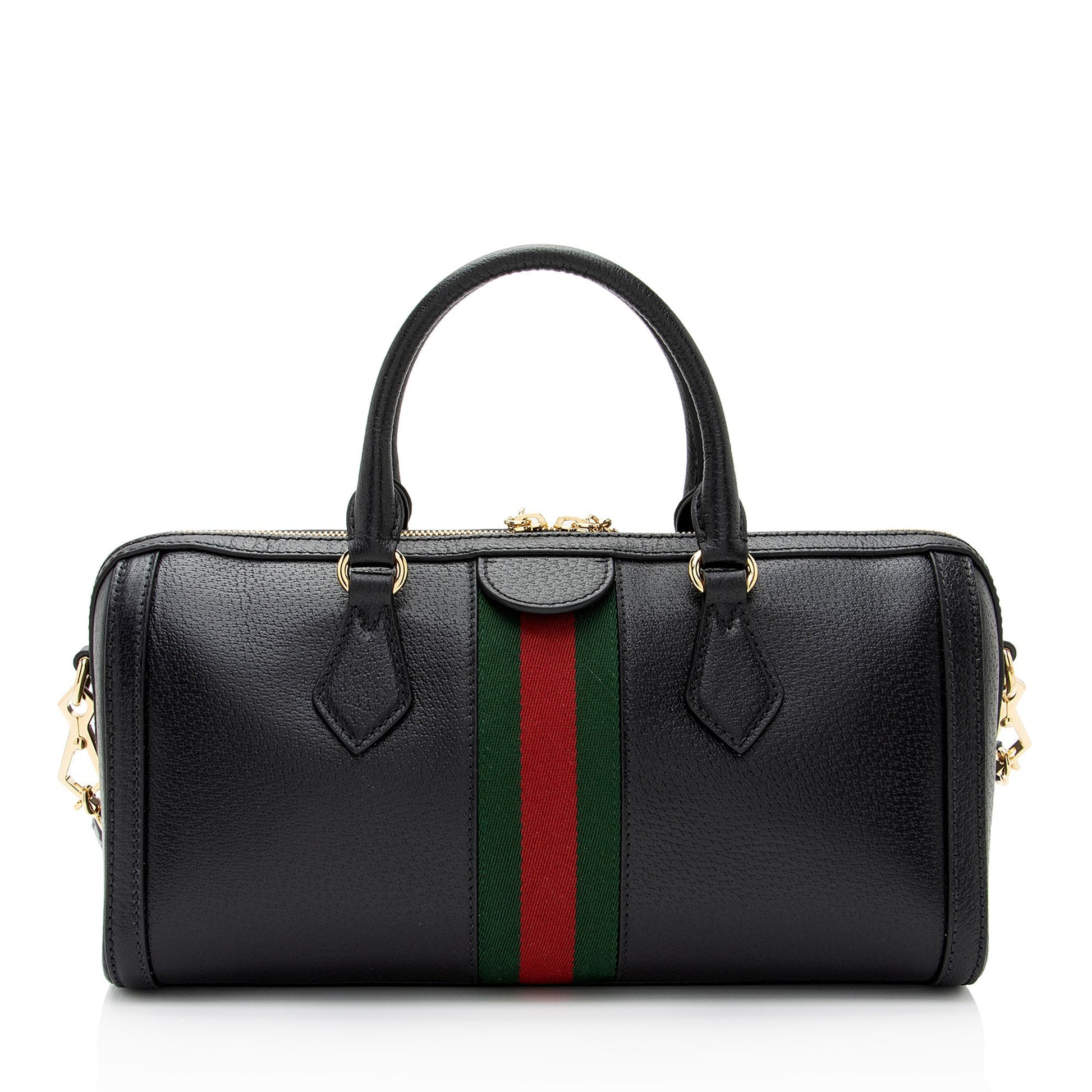 Gucci Ophidia Boston SHF-Cqcjoo Leather Nylon Black Medium Satchel Bag