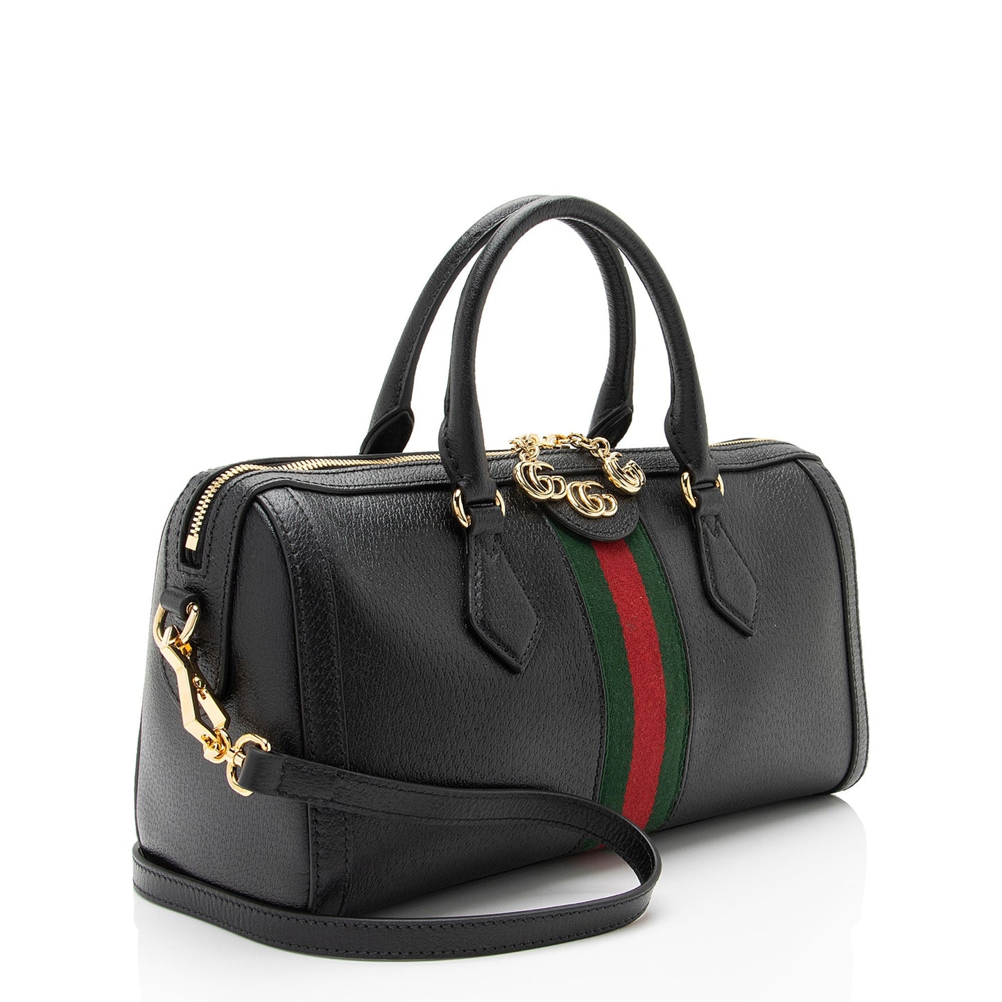 Gucci Ophidia Boston SHF-Lw6MxR Leather Nylon Black Medium Satchel Bag