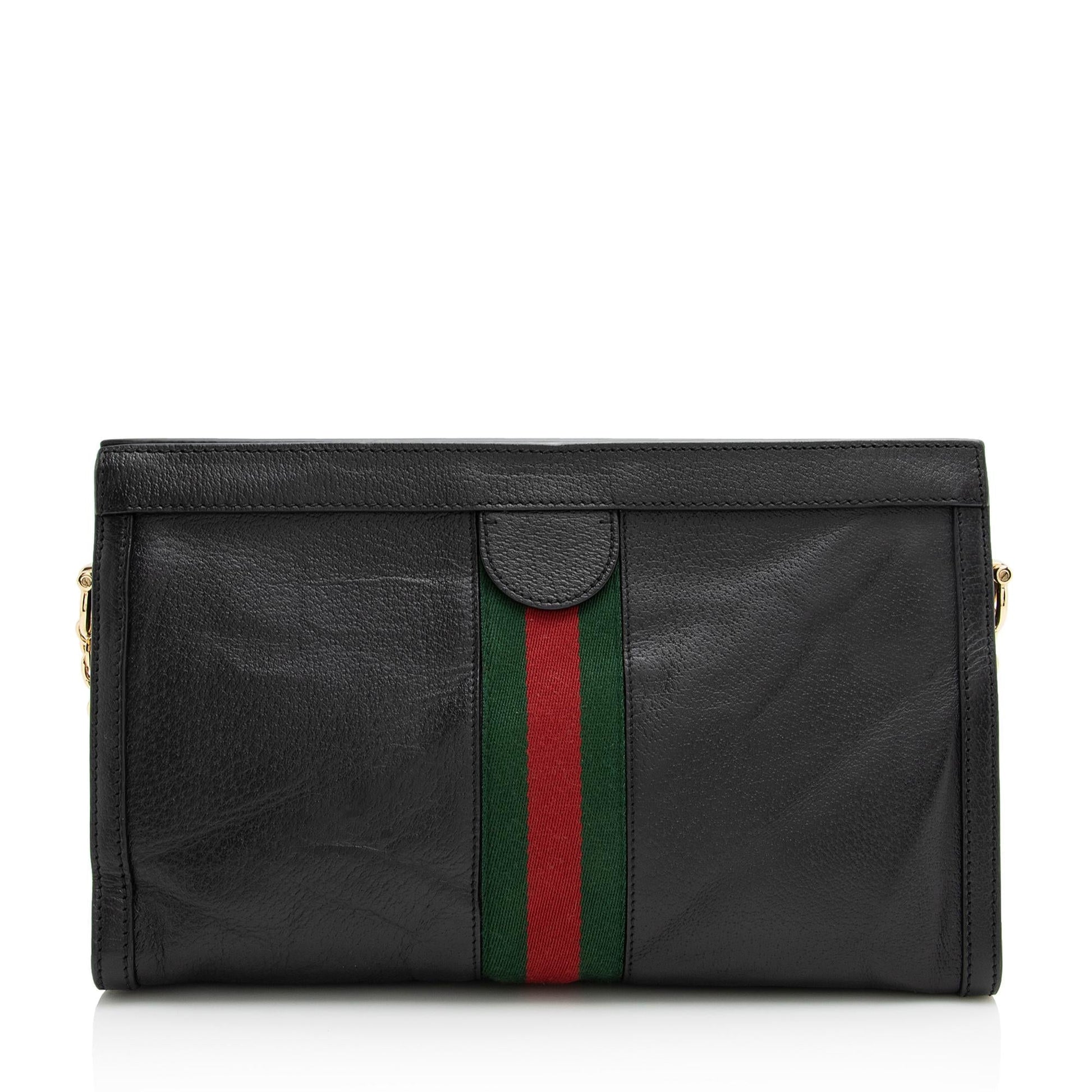 Gucci Ophidia SHF Leather Nylon Black Medium Shoulder Bag