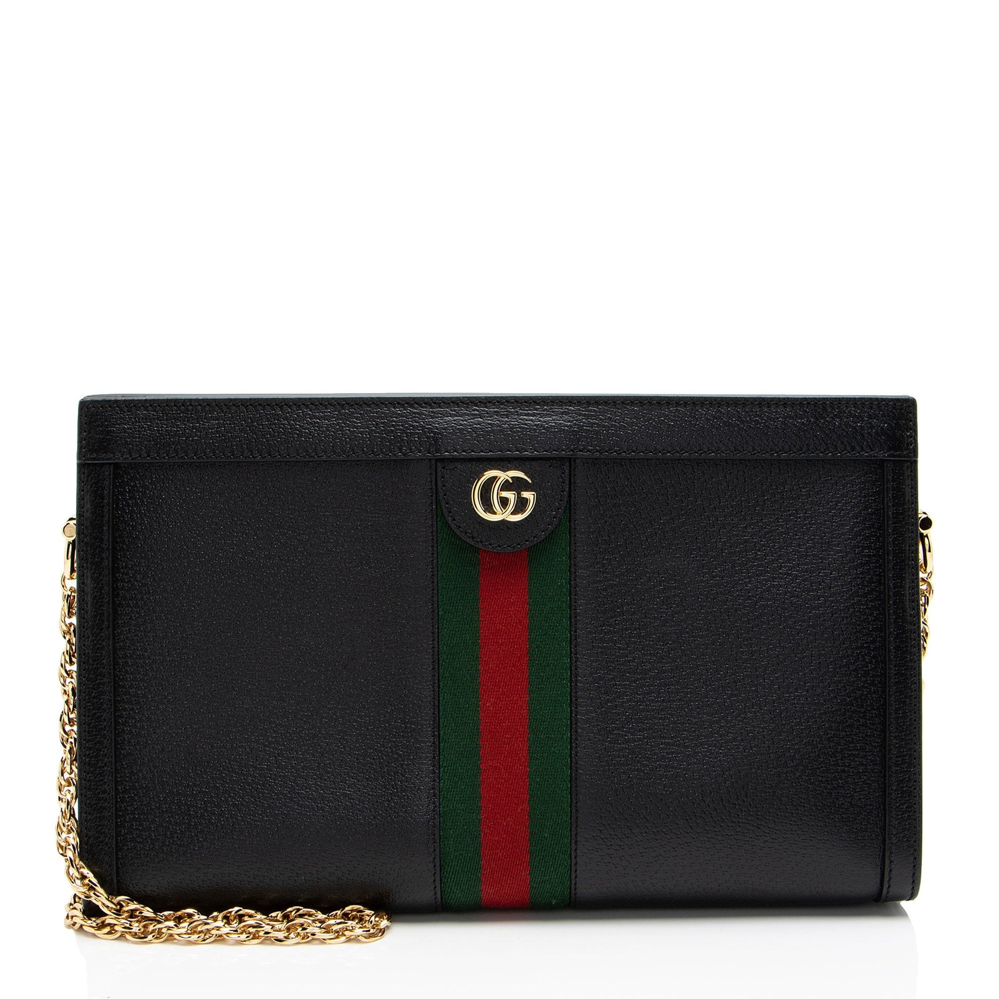 Gucci Ophidia SHF-o8t9MR Leather Nylon Black Medium Shoulder Bag