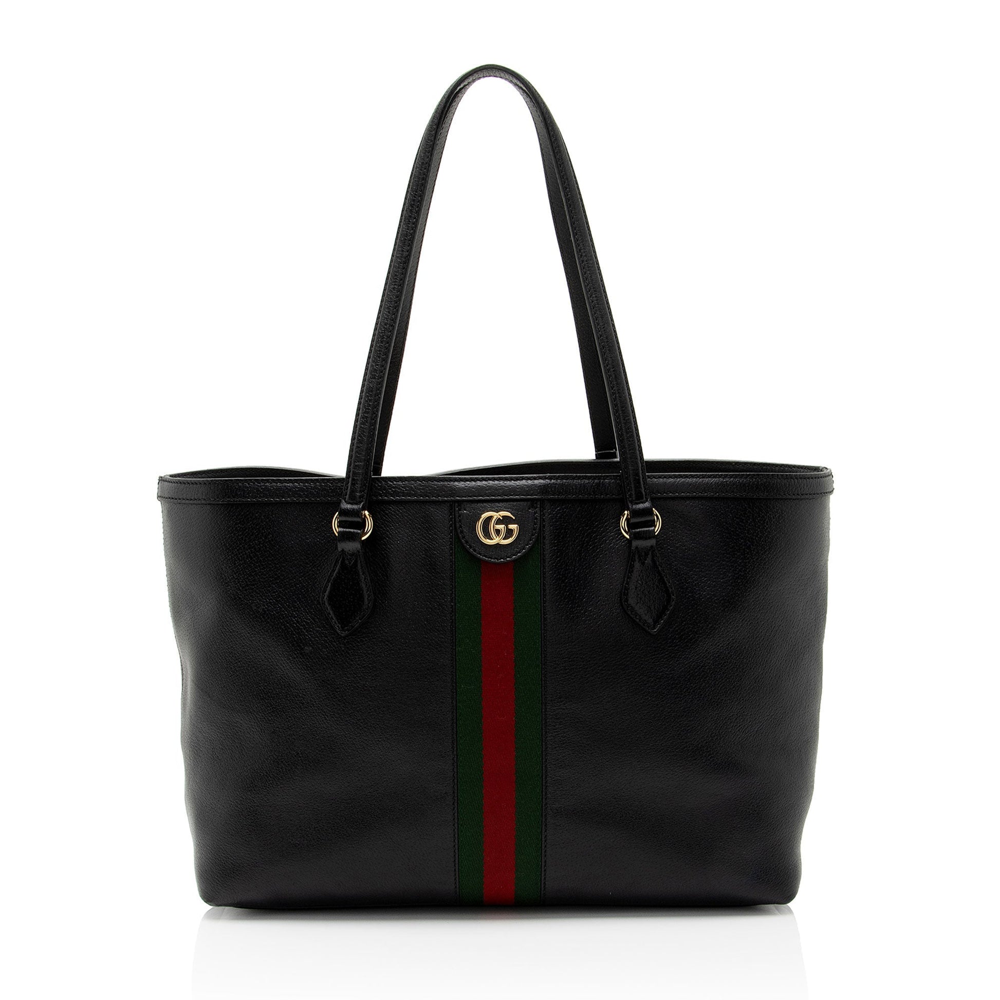 Gucci Ophidia SHF-Va9F9R Leather Nylon Black Medium Tote Bag