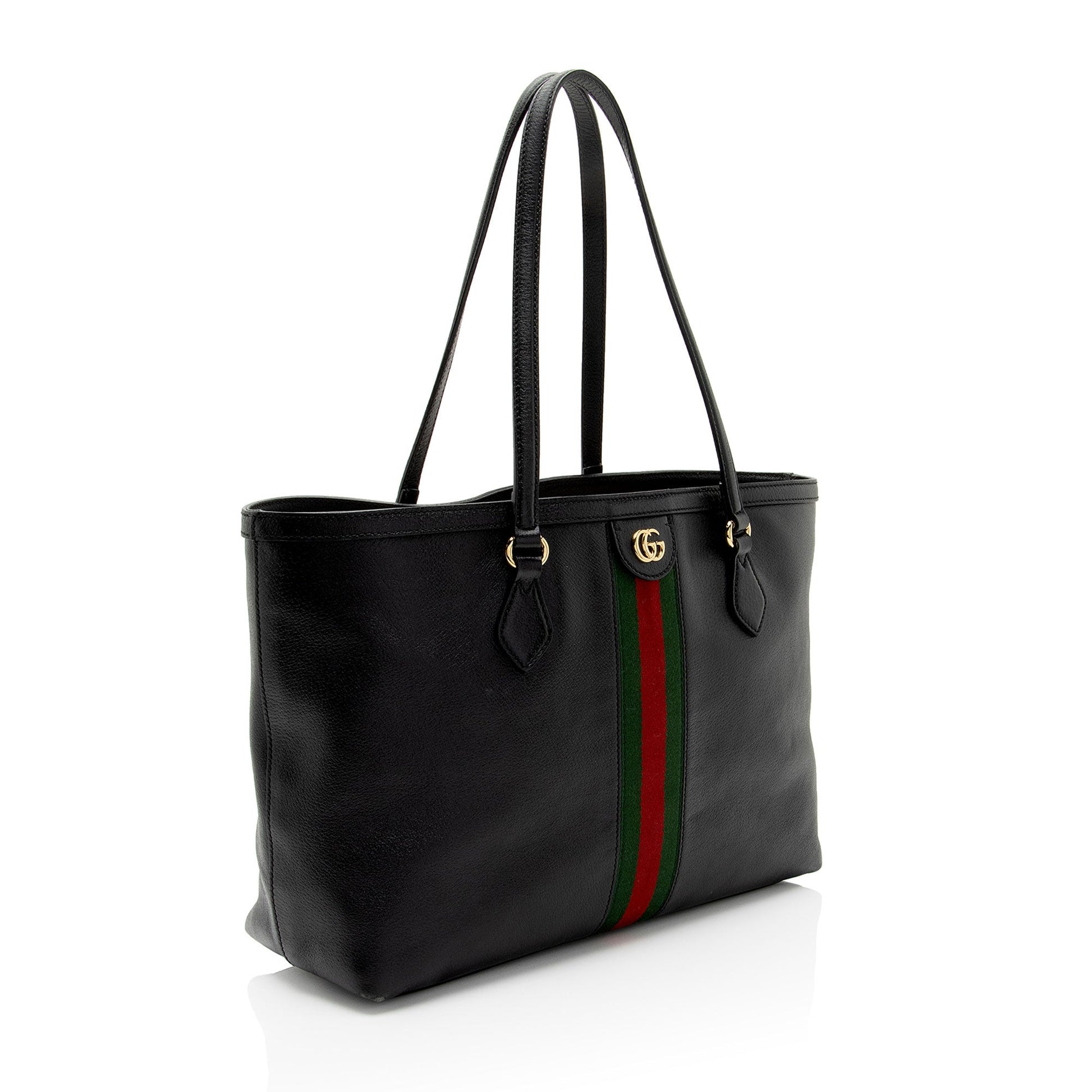 Gucci Ophidia SHF-Va9F9R Leather Nylon Black Medium Tote Bag