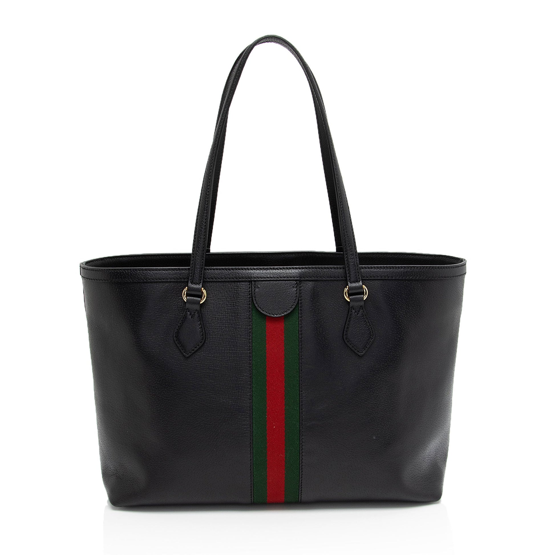 Gucci Ophidia SHF-Rkl1Mv Leather Nylon Black Medium Tote Bag