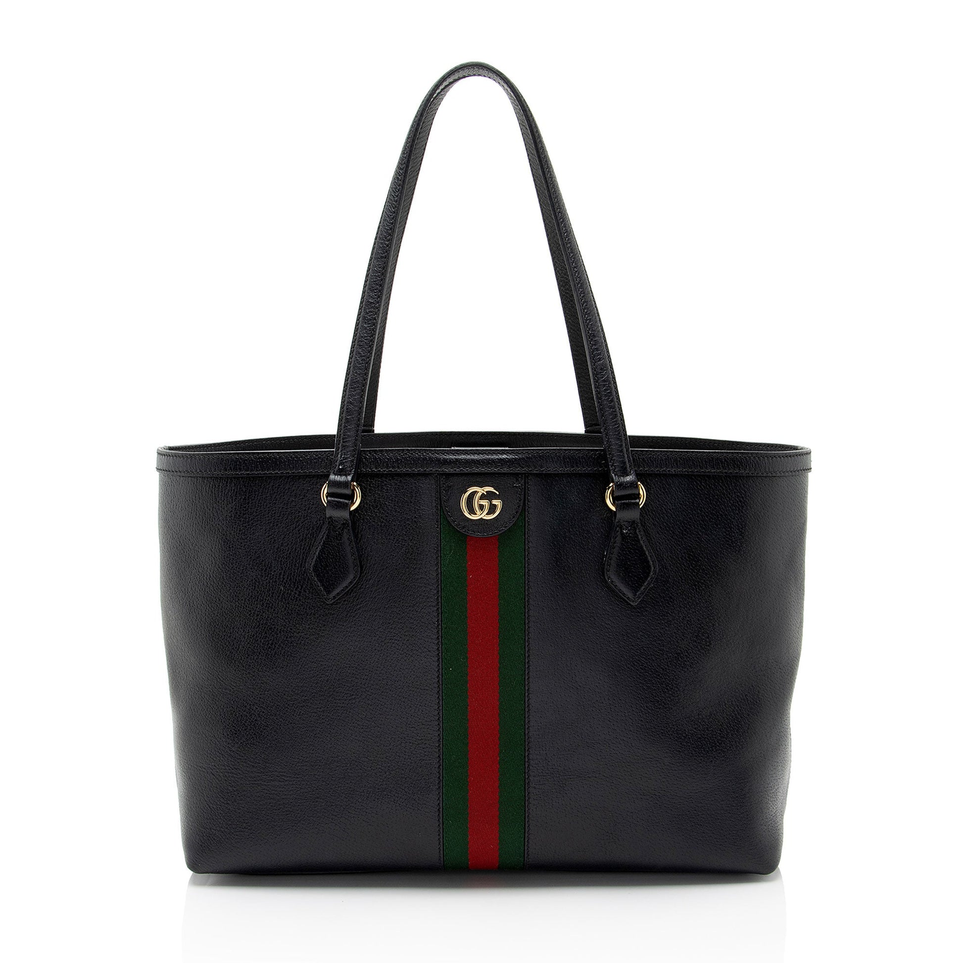 Gucci Ophidia SHF-H9HLgT Leather Nylon Black Medium Tote Bag