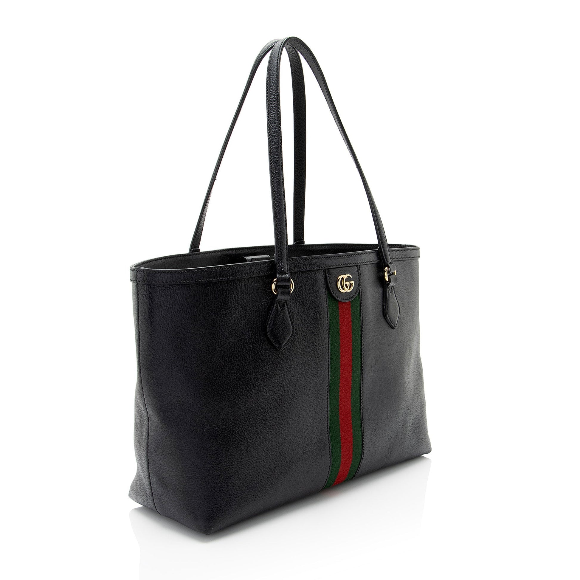 Gucci Ophidia SHF-H9HLgT Leather Nylon Black Medium Tote Bag
