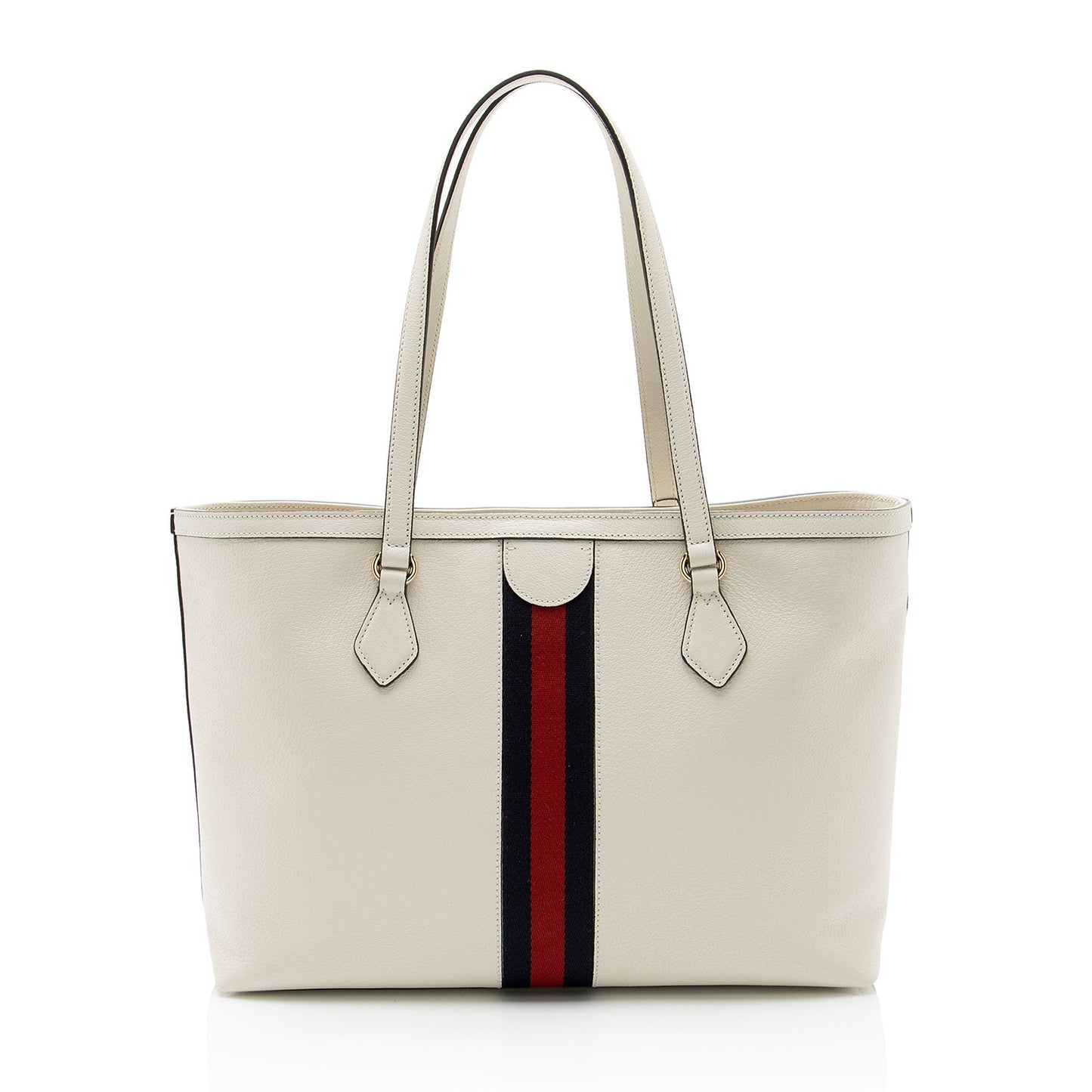 Gucci Ophidia Leather Nylon White Medium Tote Bag