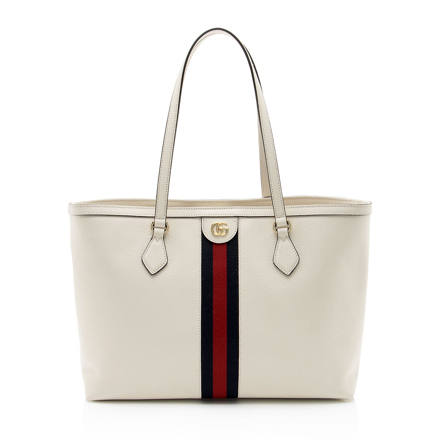 Gucci Ophidia Leather Nylon White Medium Tote Bag
