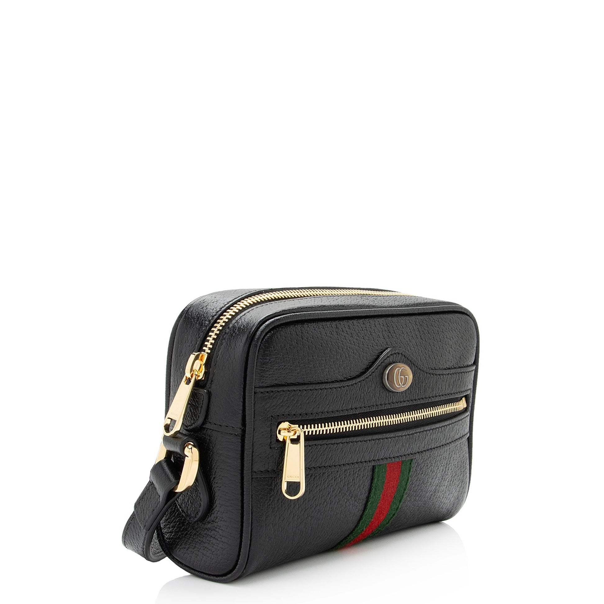 Gucci Ophidia SHF-PYJLIE Leather Nylon Black Mini Crossbody Bag
