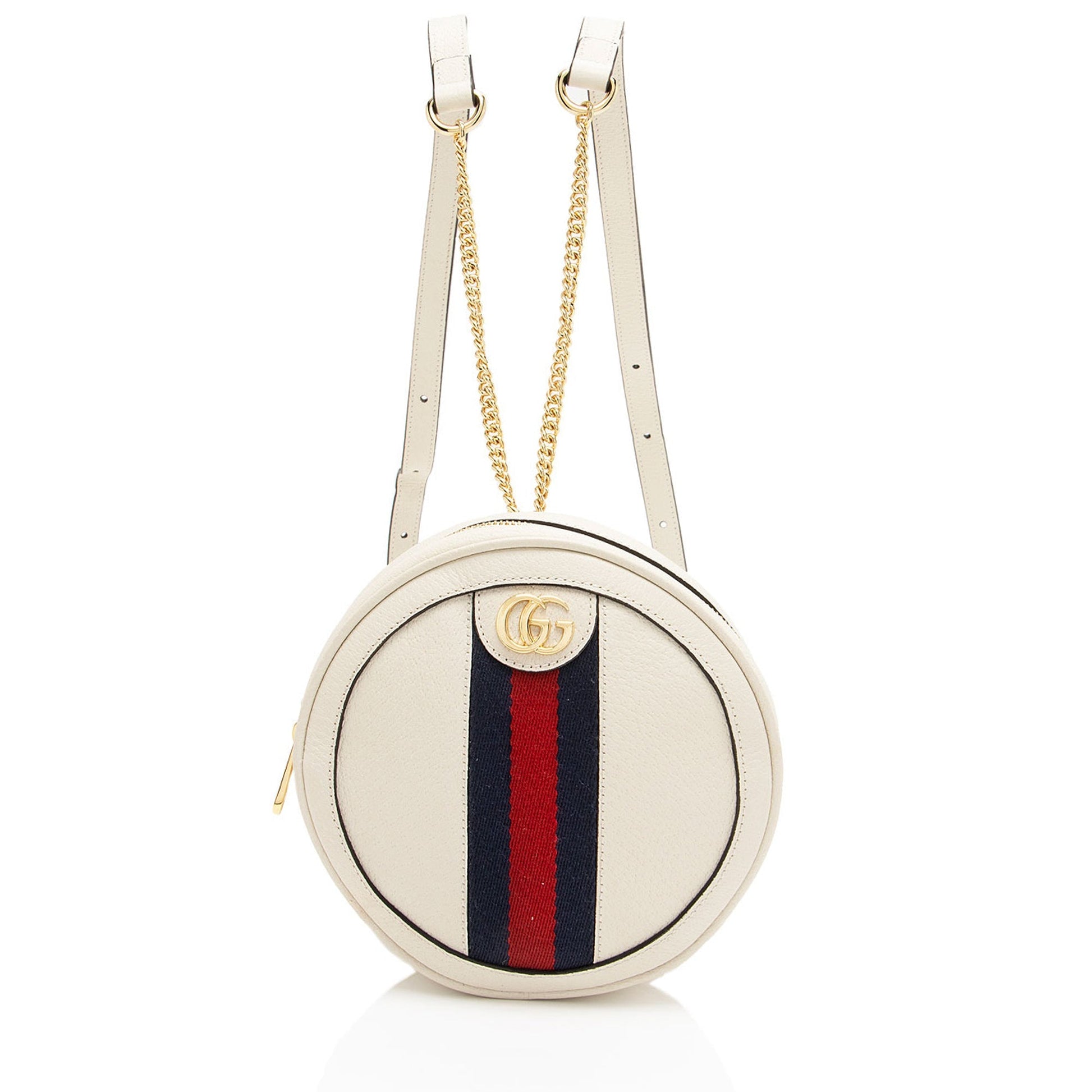 Gucci Ophidia Round Backpack - FINAL Leather Nylon White Mini Shoulder Bag