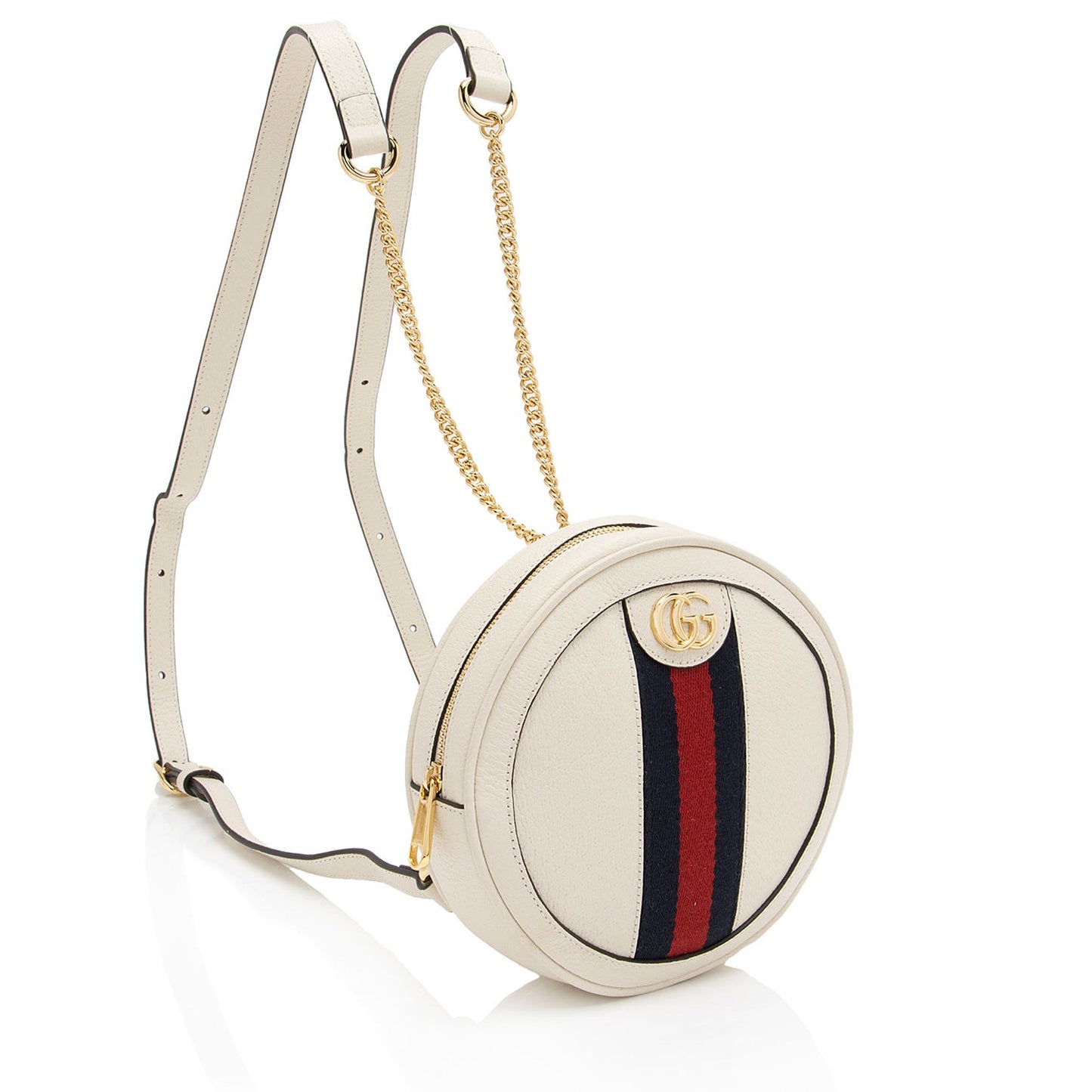 Gucci Ophidia Round Backpack - FINAL Leather Nylon White Mini Shoulder Bag