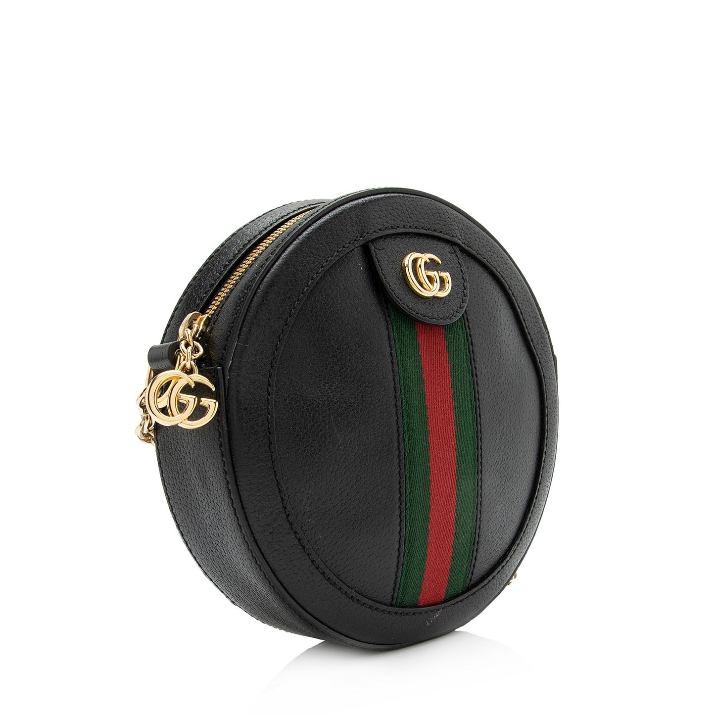 Gucci Ophidia Round SHF Leather Nylon Black Mini Crossbody Bag Bag Shf