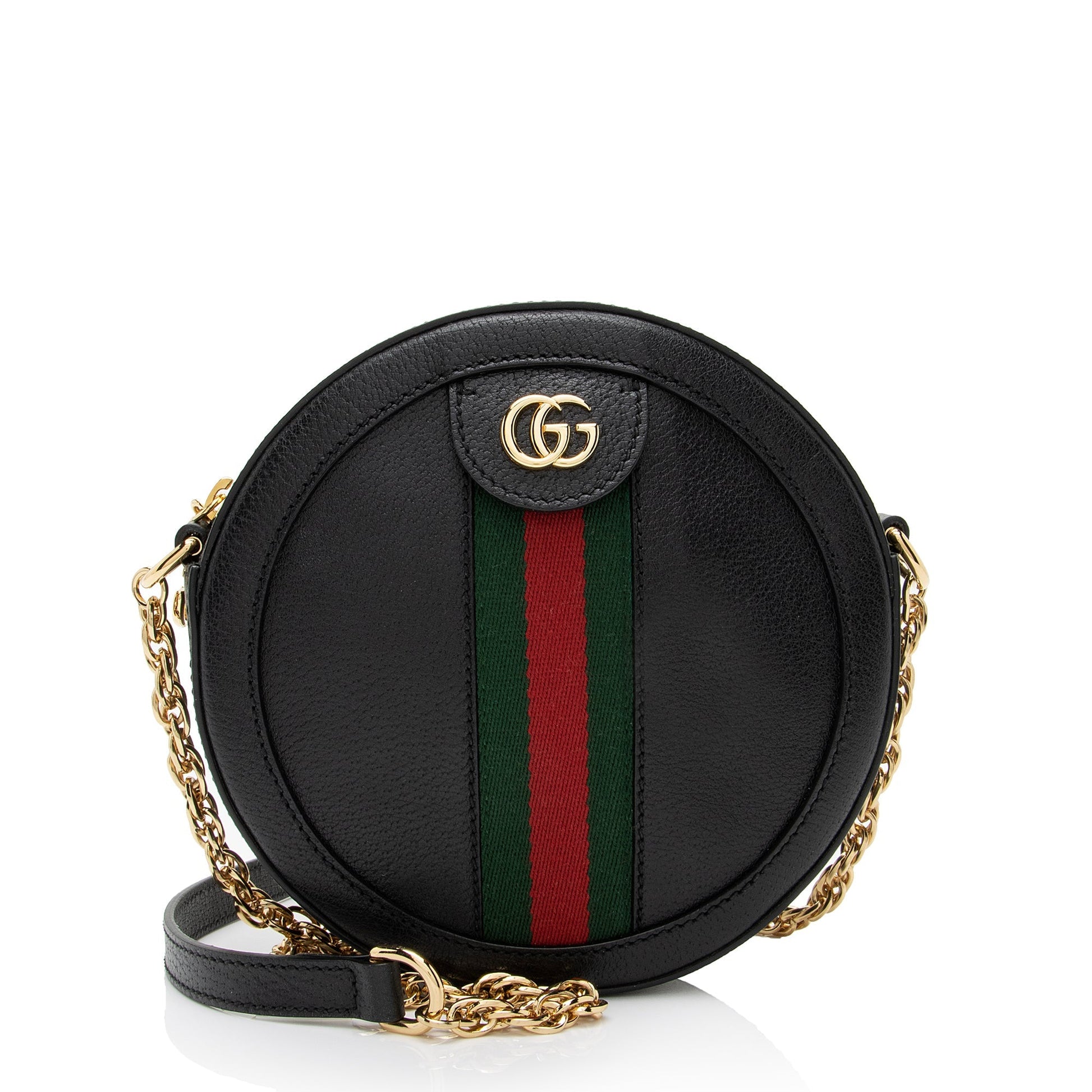 Gucci Ophidia Round SHF-lSFNlA Leather Nylon Black Mini Crossbody Bag