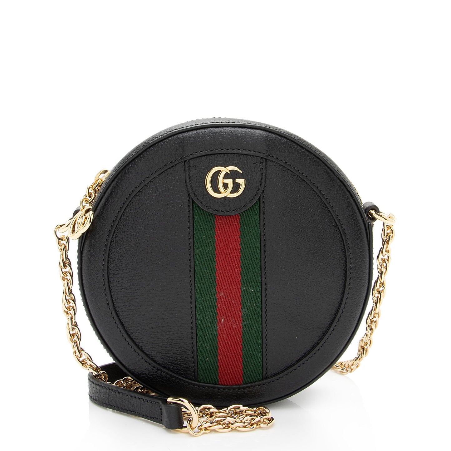 Gucci Ophidia Round SHF-z9TS8F Leather Nylon Black Mini Crossbody Bag